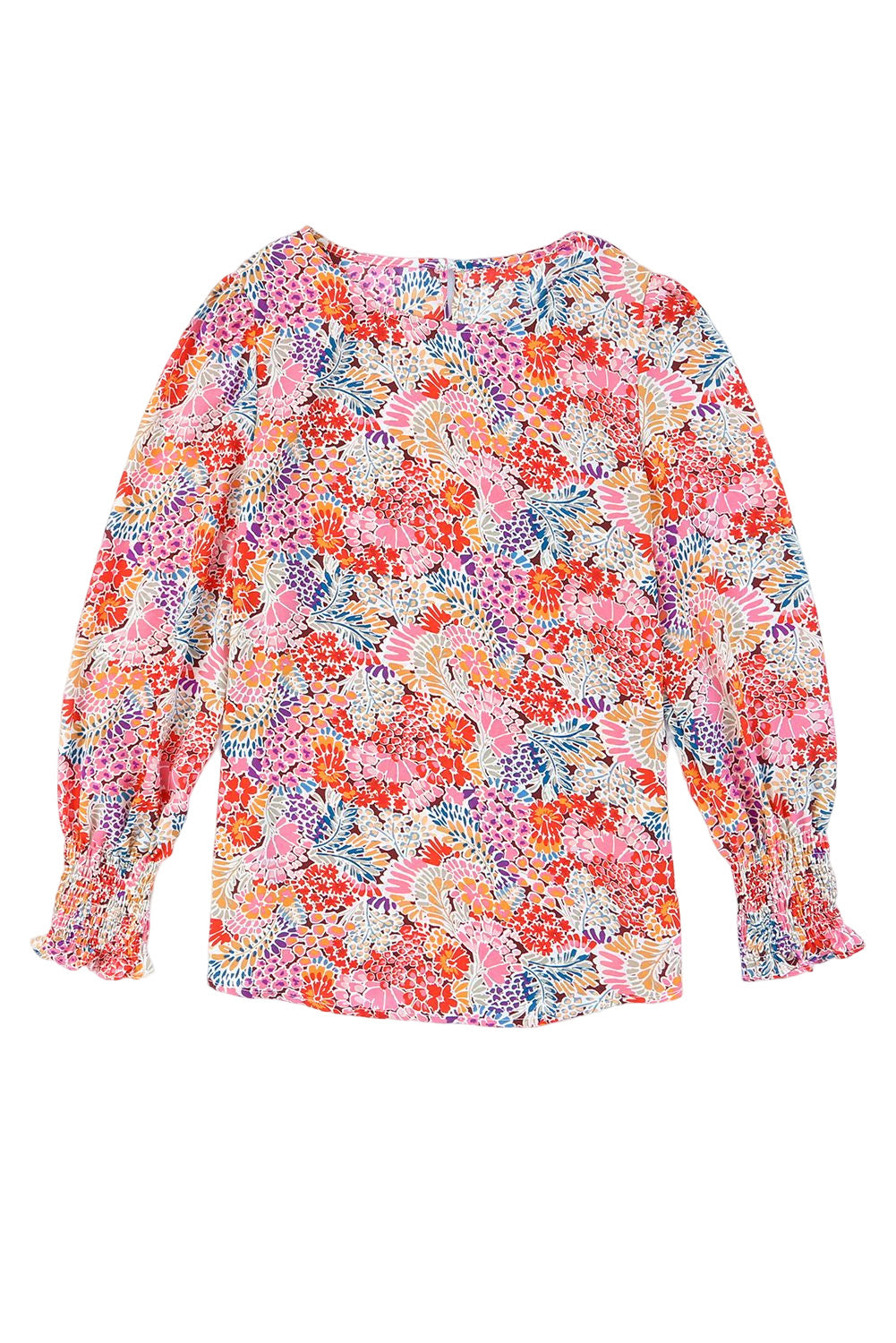 Blouse for Women Balloon Sleeve Floral-Print