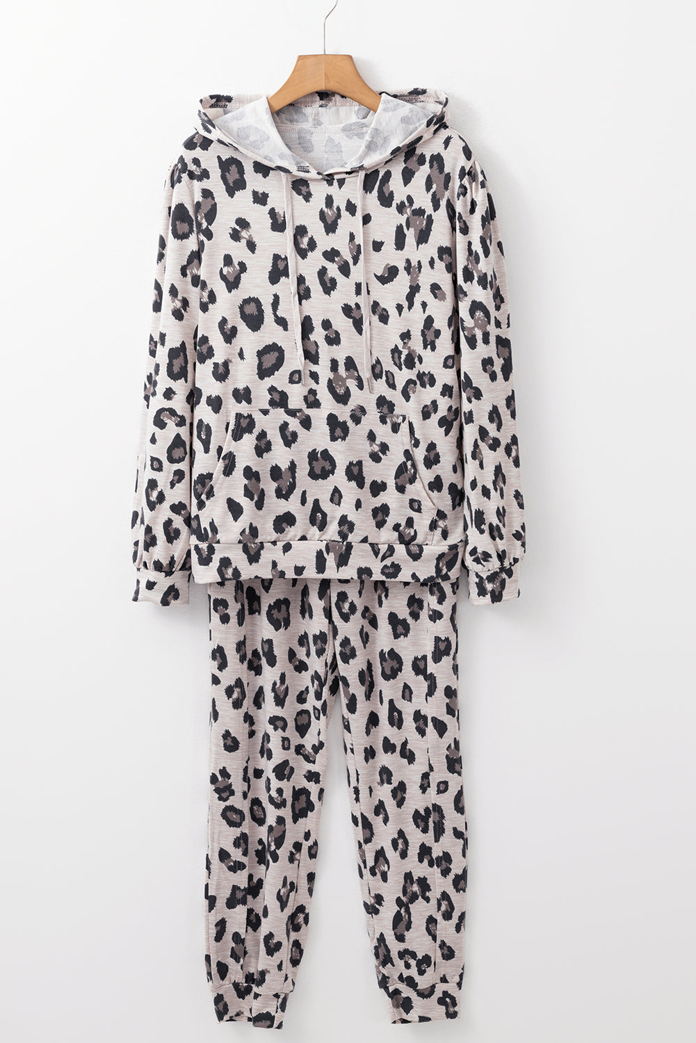 Leopard-Print and Drawcord Hoodie Skinny Pants Lounge Set