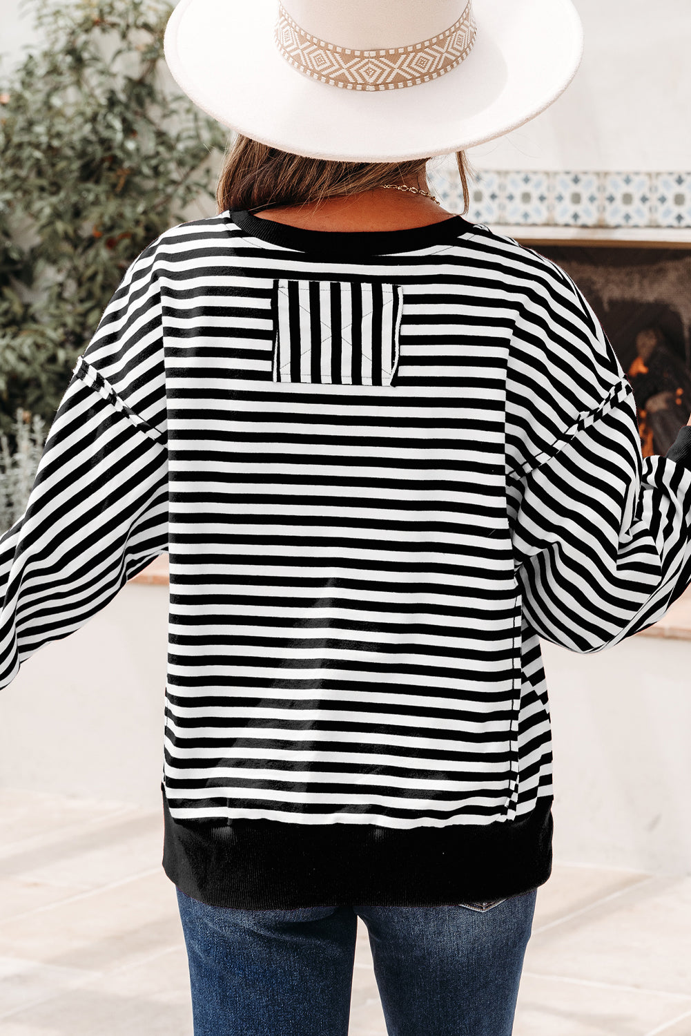 Drop-Shoulder Exposed Seam Everyday Pullover Top
