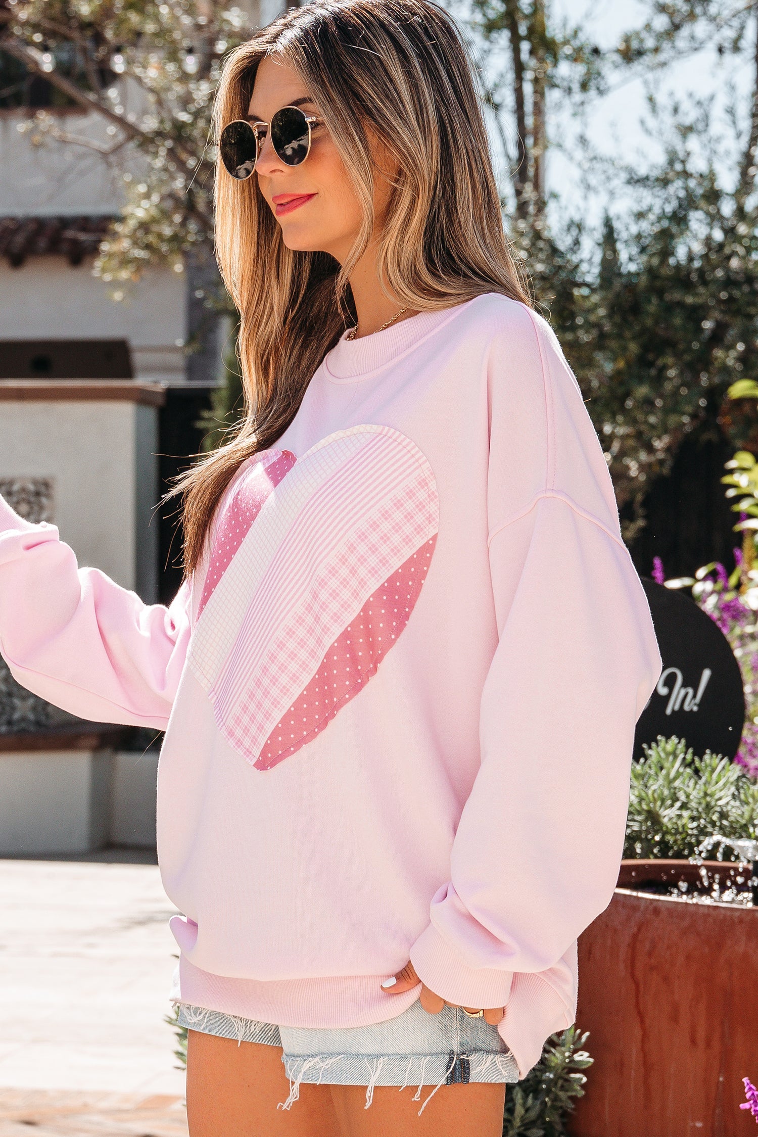 Sweetheart Patchwork Oversize Sweatshirt