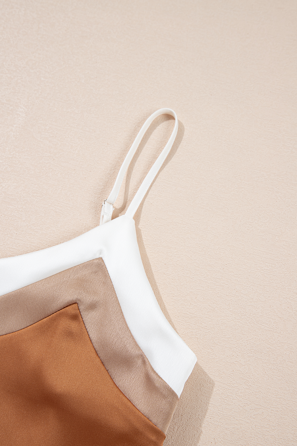 Chevron Straps Colorblock Spaghetti Tank Top