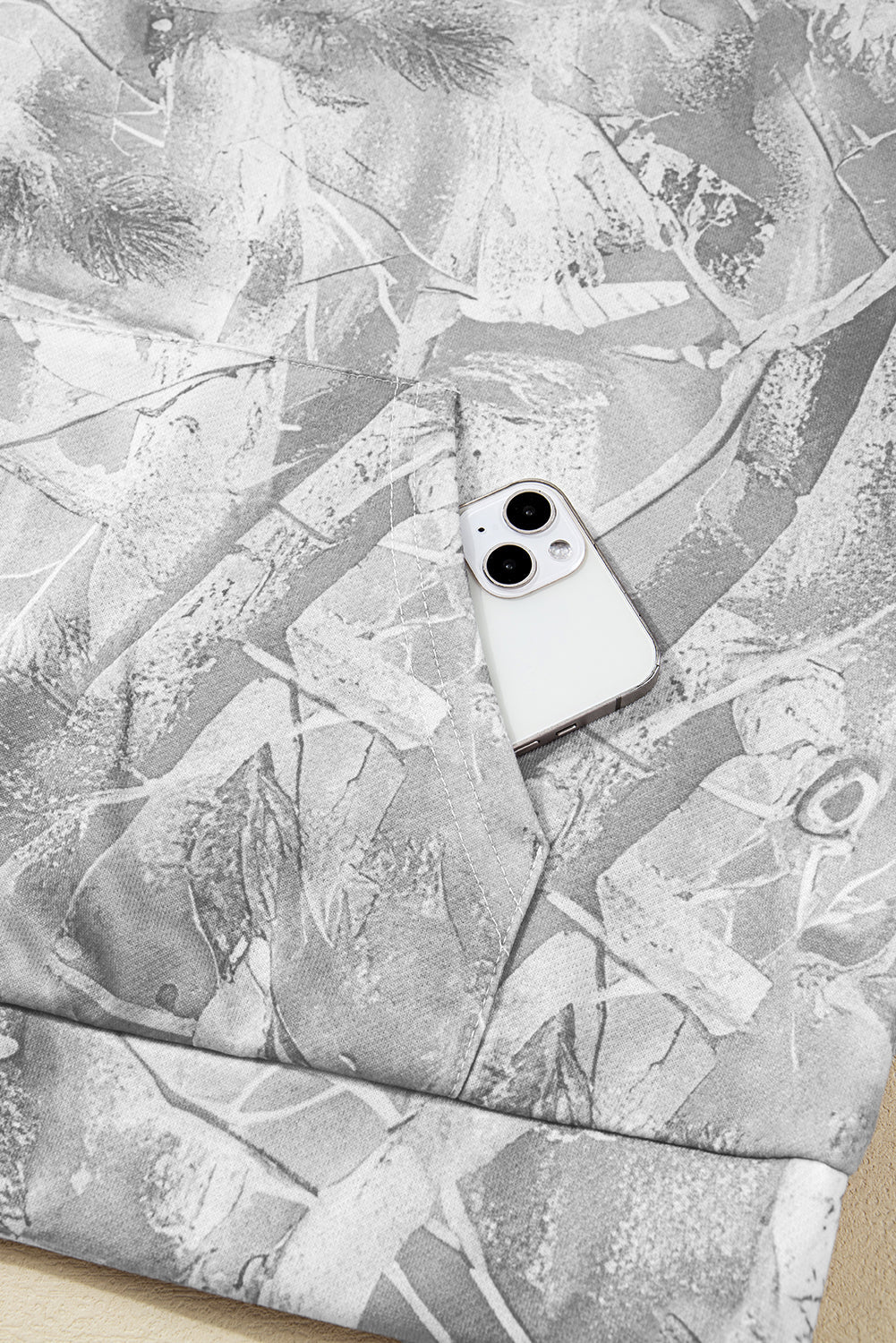 Camouflage Roomy Woodland Print Sporty Hoodie