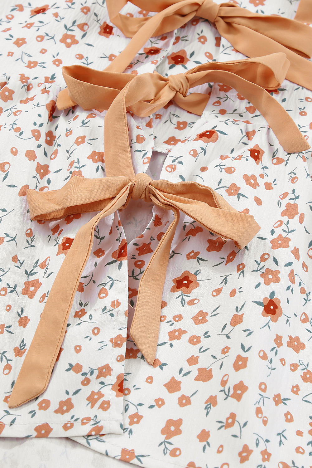 Débardeur babydoll à imprimé floral et épaules nouées