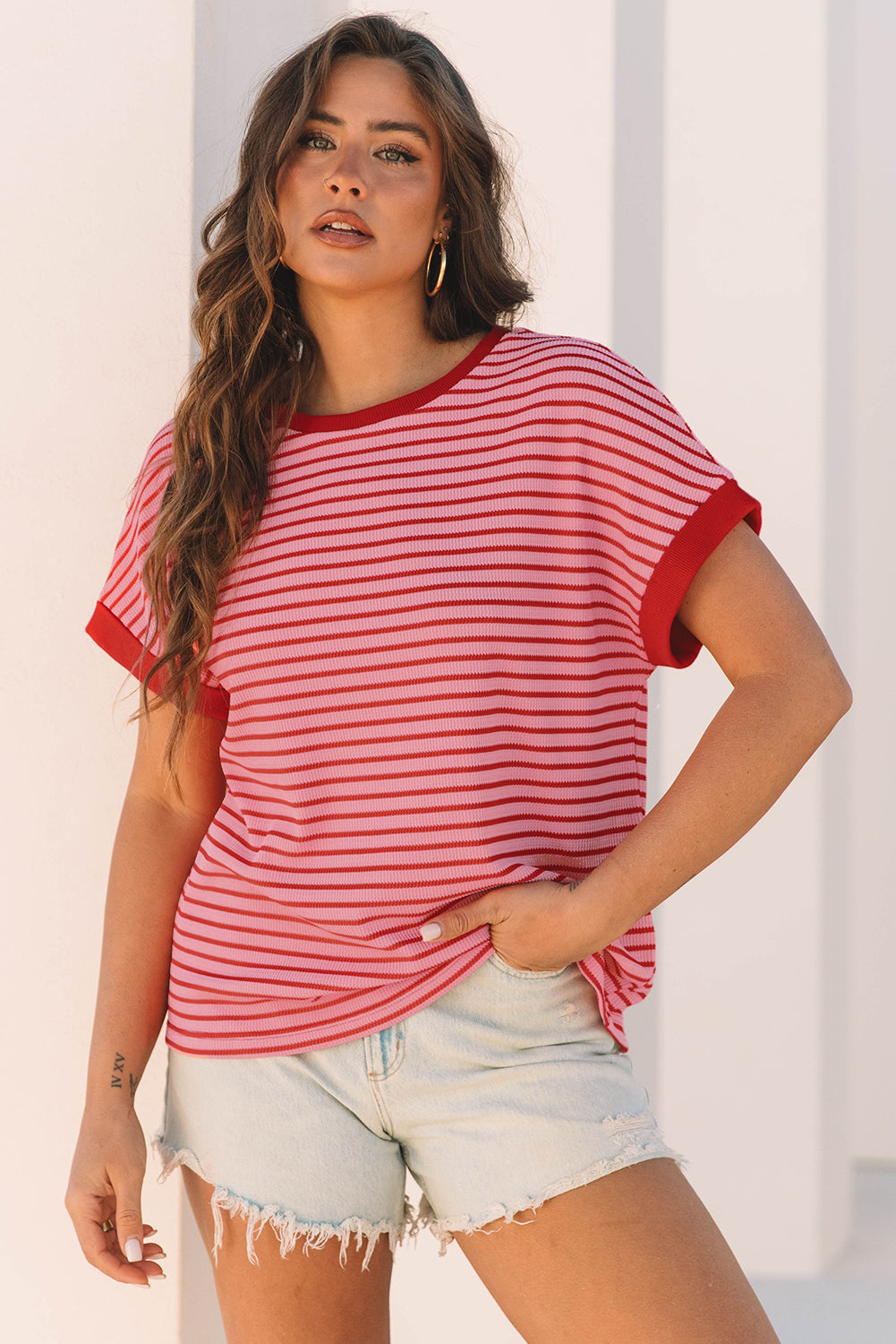 Knit Round-Neck T Shirt