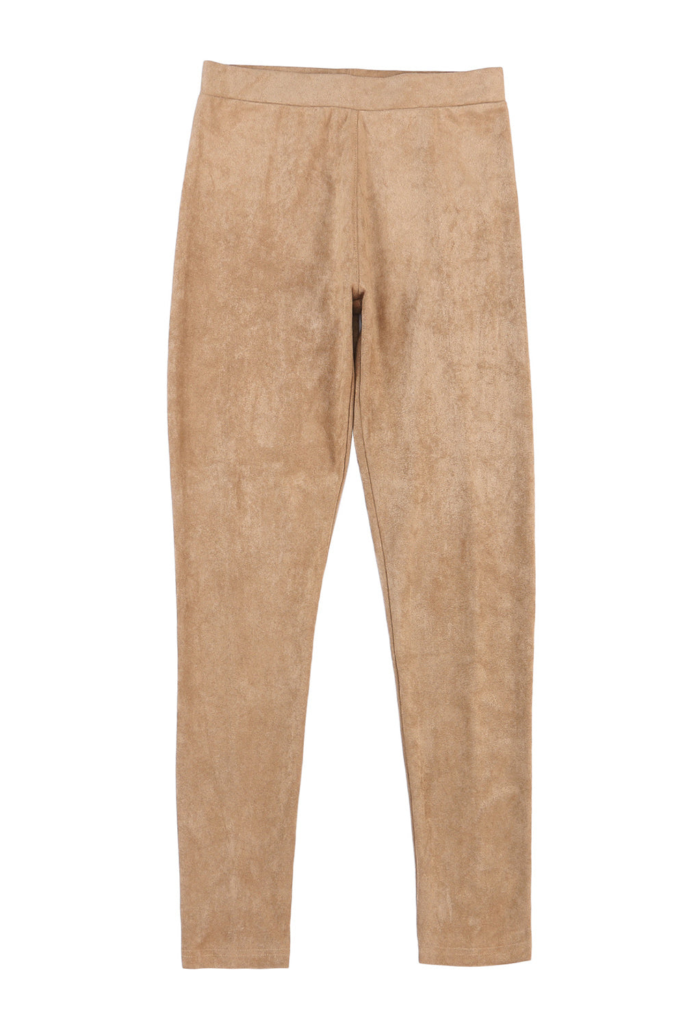 Women's Leggings with High-Rise Faux Suede Khaki Slim-Fit