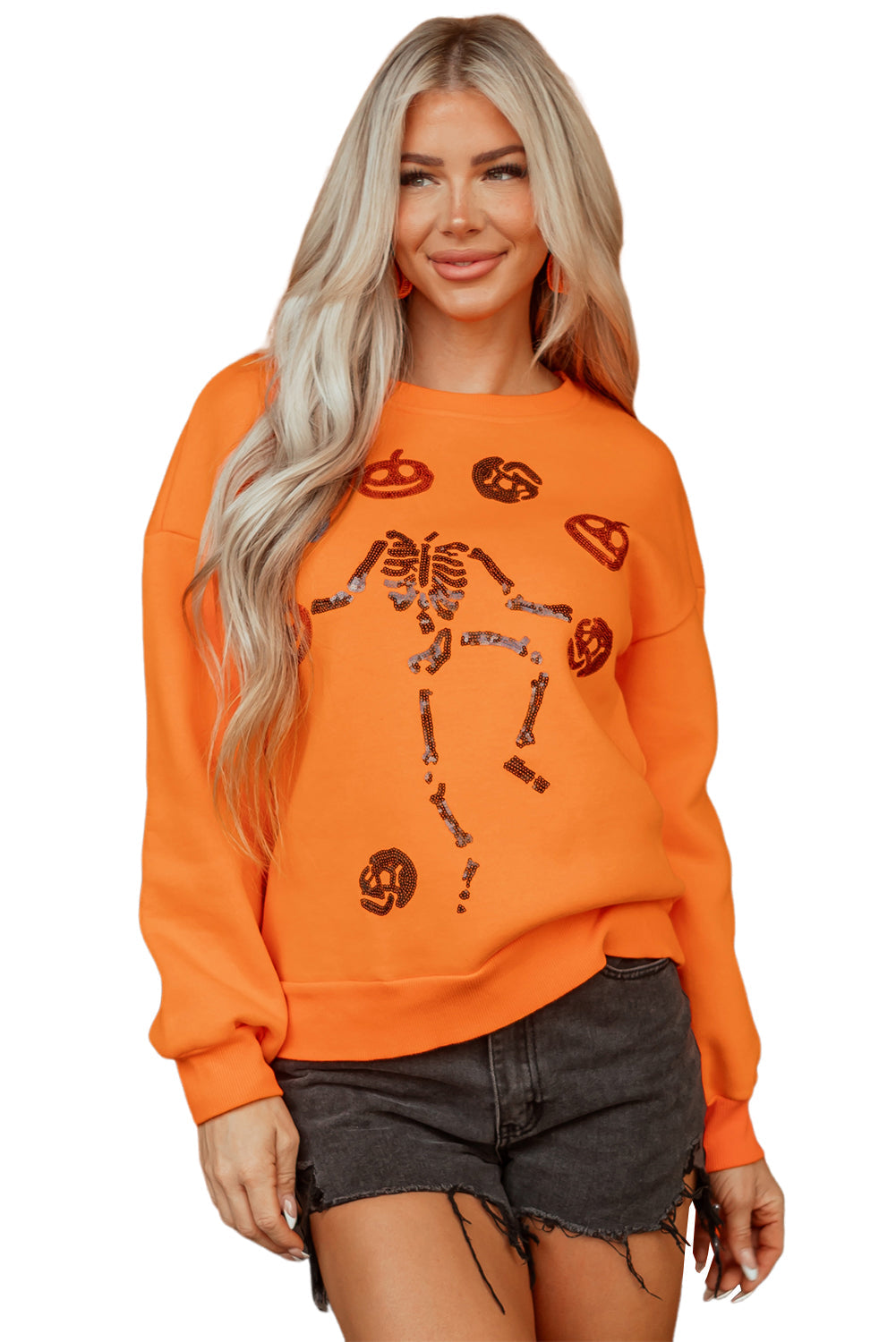 Dancing Critters Sequin Halloween Crewneck Sweatshirt