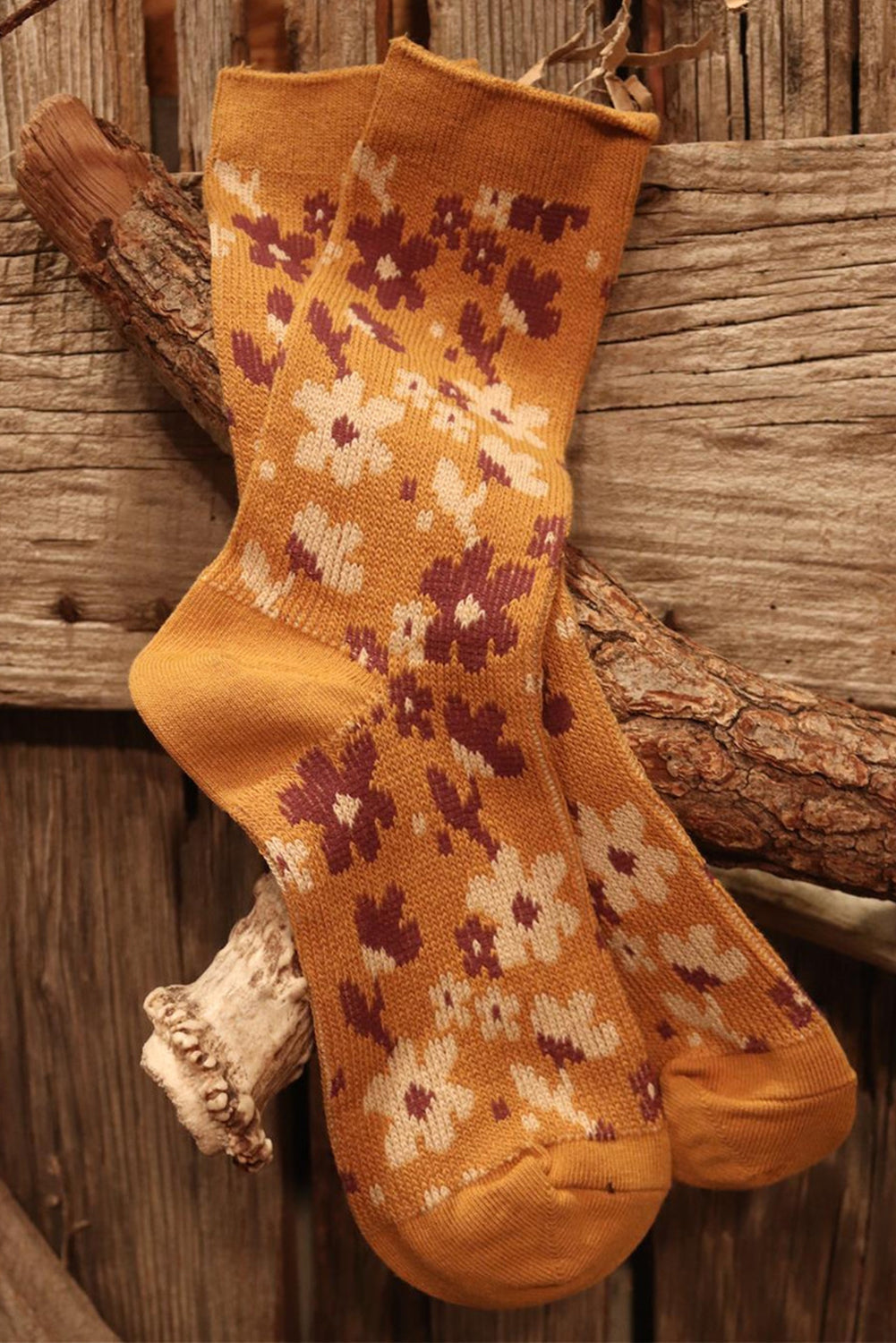 Floral Pattern Retro Pattern High Ankle Socks