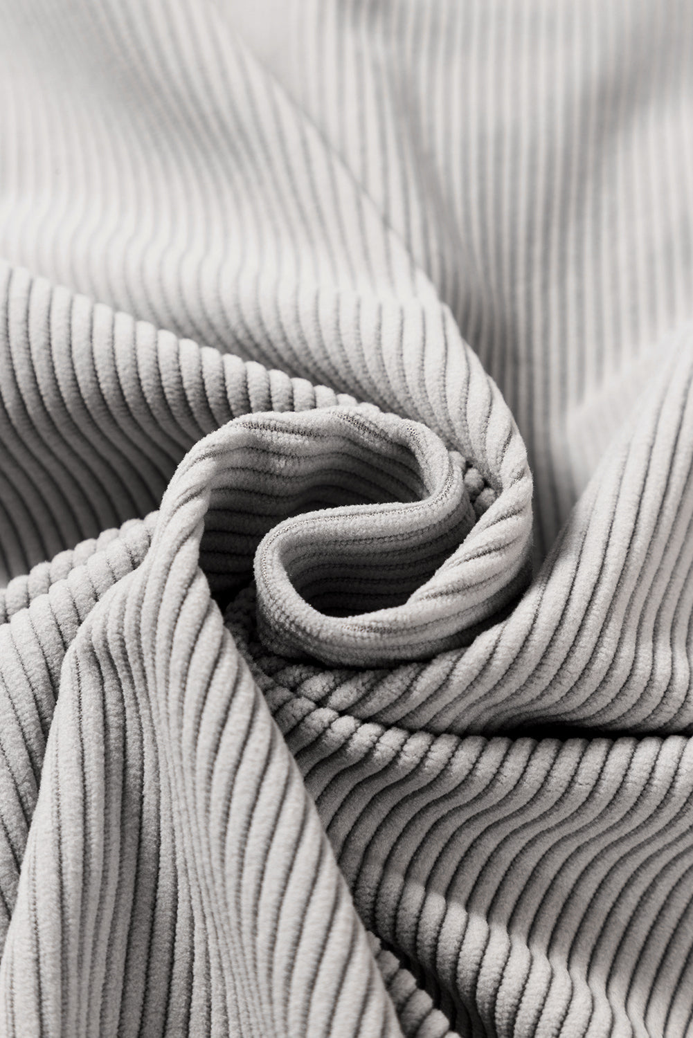 Hooded Drawstring Corduroy Shacket