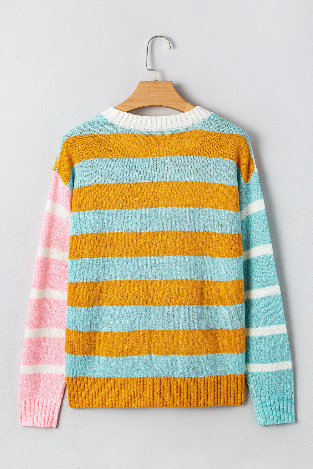 Colorblock Striped Pullover Knit Top