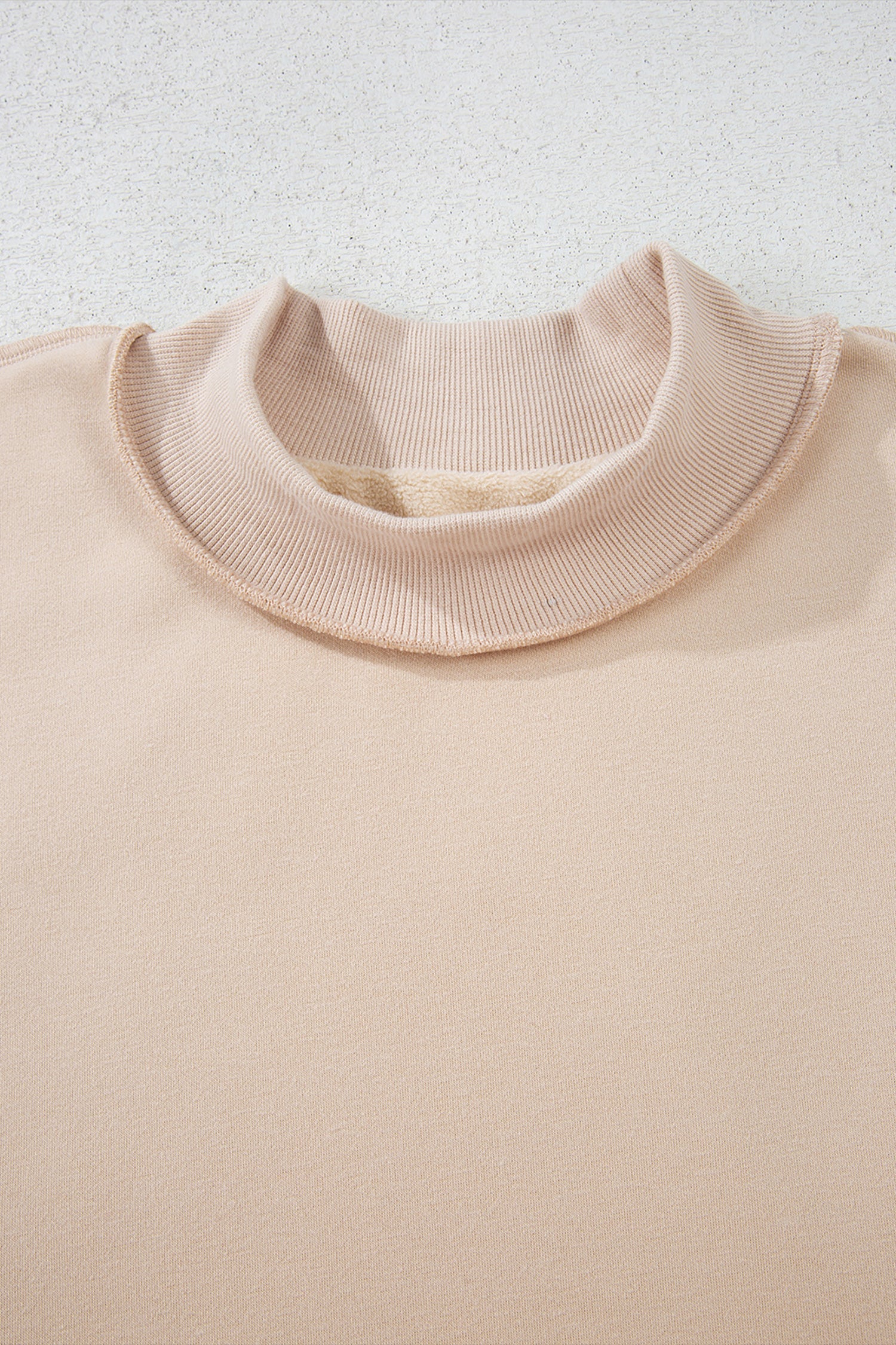 Apricot Oversize Winter Oversize Reversible Mock-Neck Sweatshirt