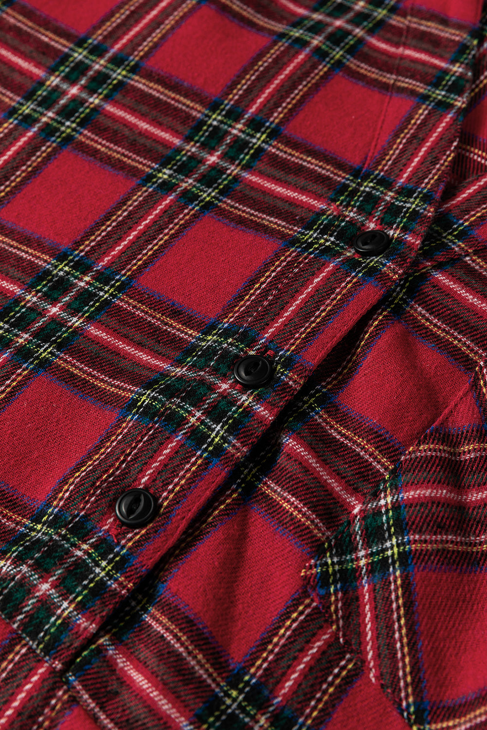 Plaid Half Shirt Collar Button Ruffle Hem Long-Sleeved Mini Dress