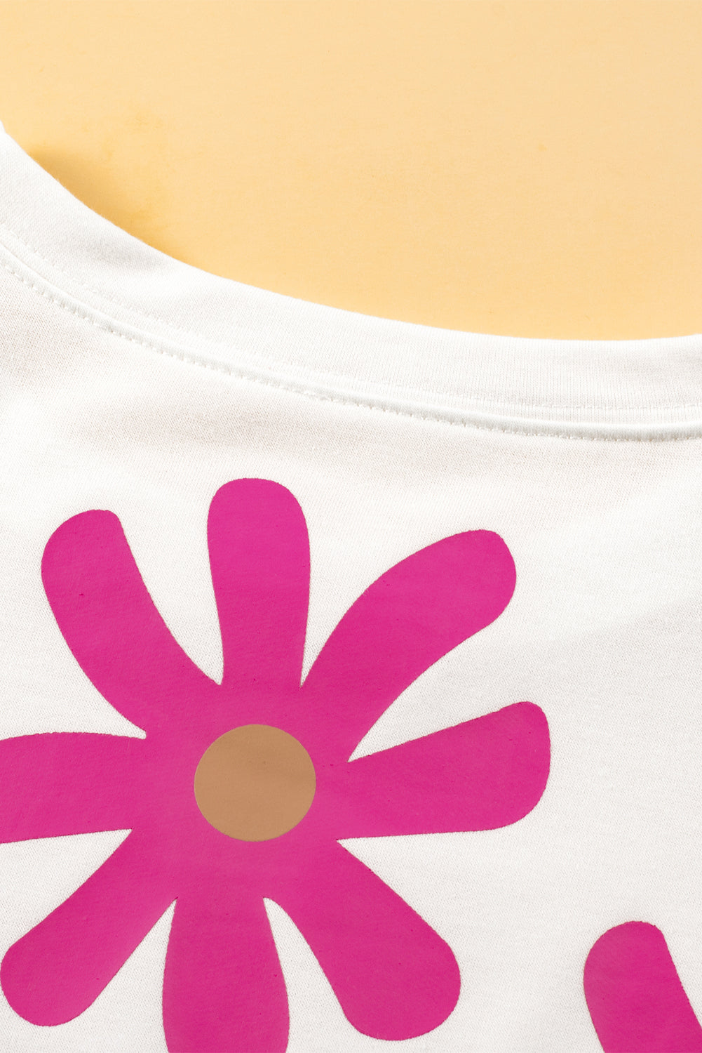 T-shirt décontracté imprimé fleur de marguerite blanche