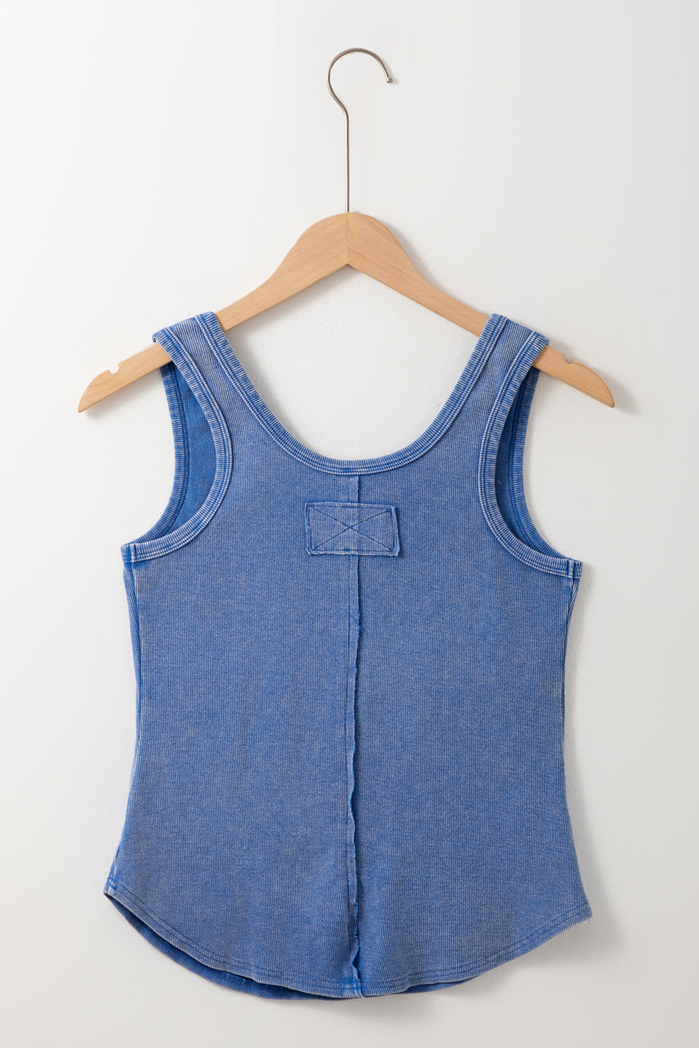 Mineral Wash Ribbed Notch Neck Tank Top