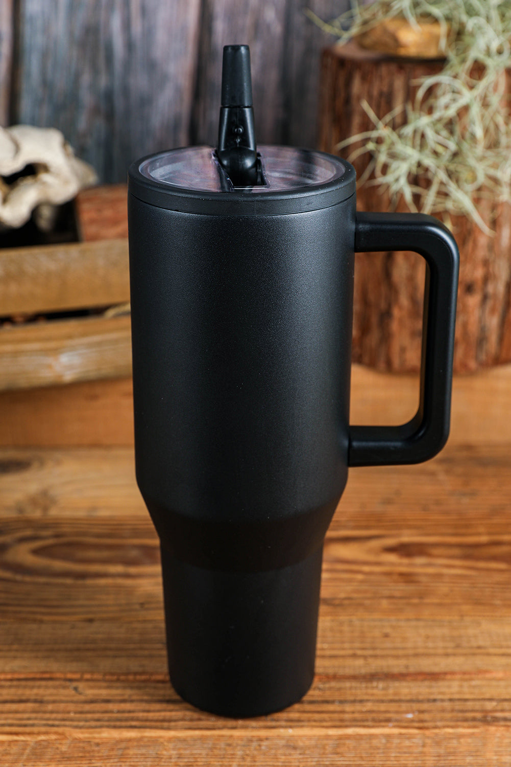 Handle Frosted Stainless Large Vacuum Cup with Straw 40oz