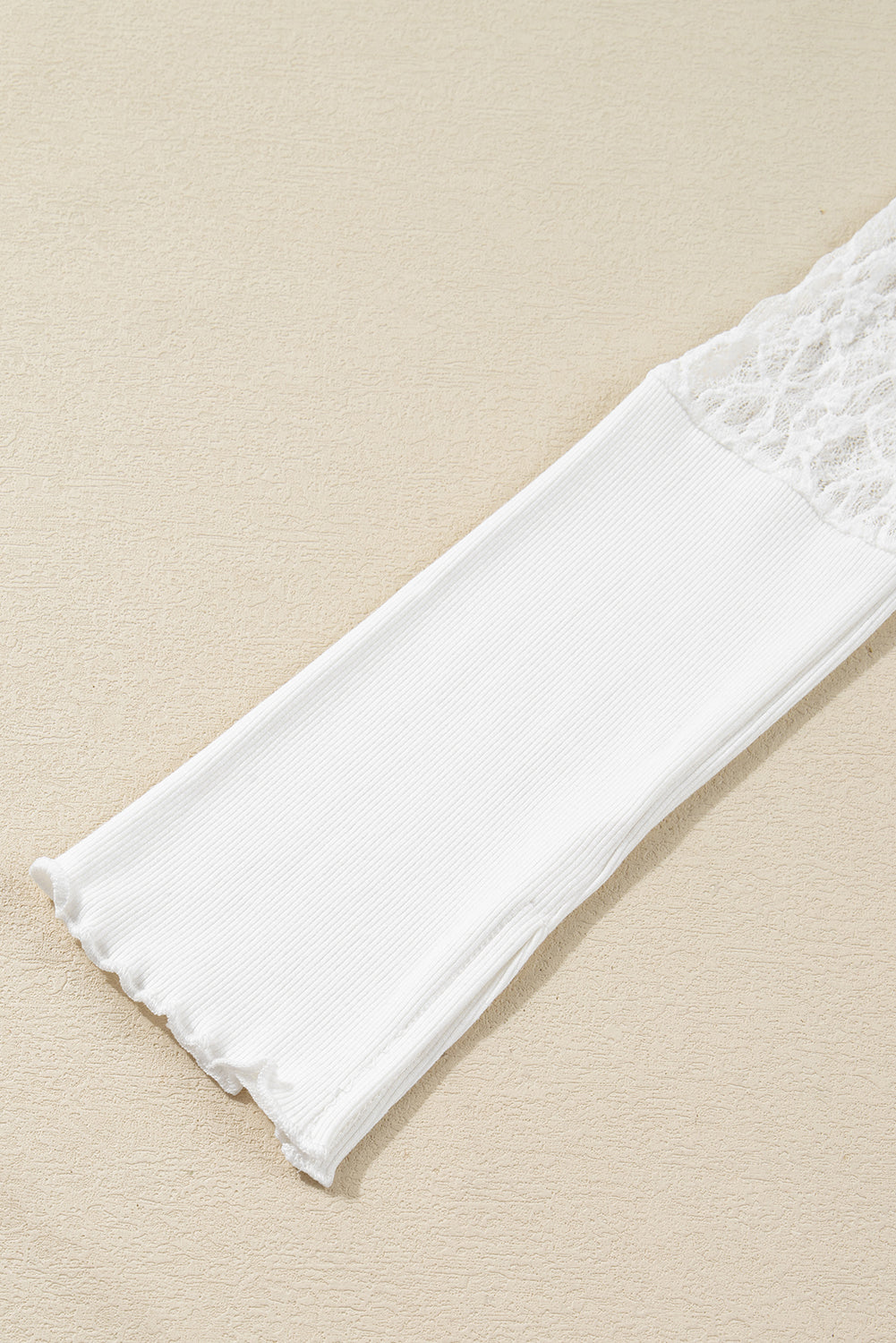 Lace Long-Sleeved Sheer Long-Sleeved Slim Henley Top