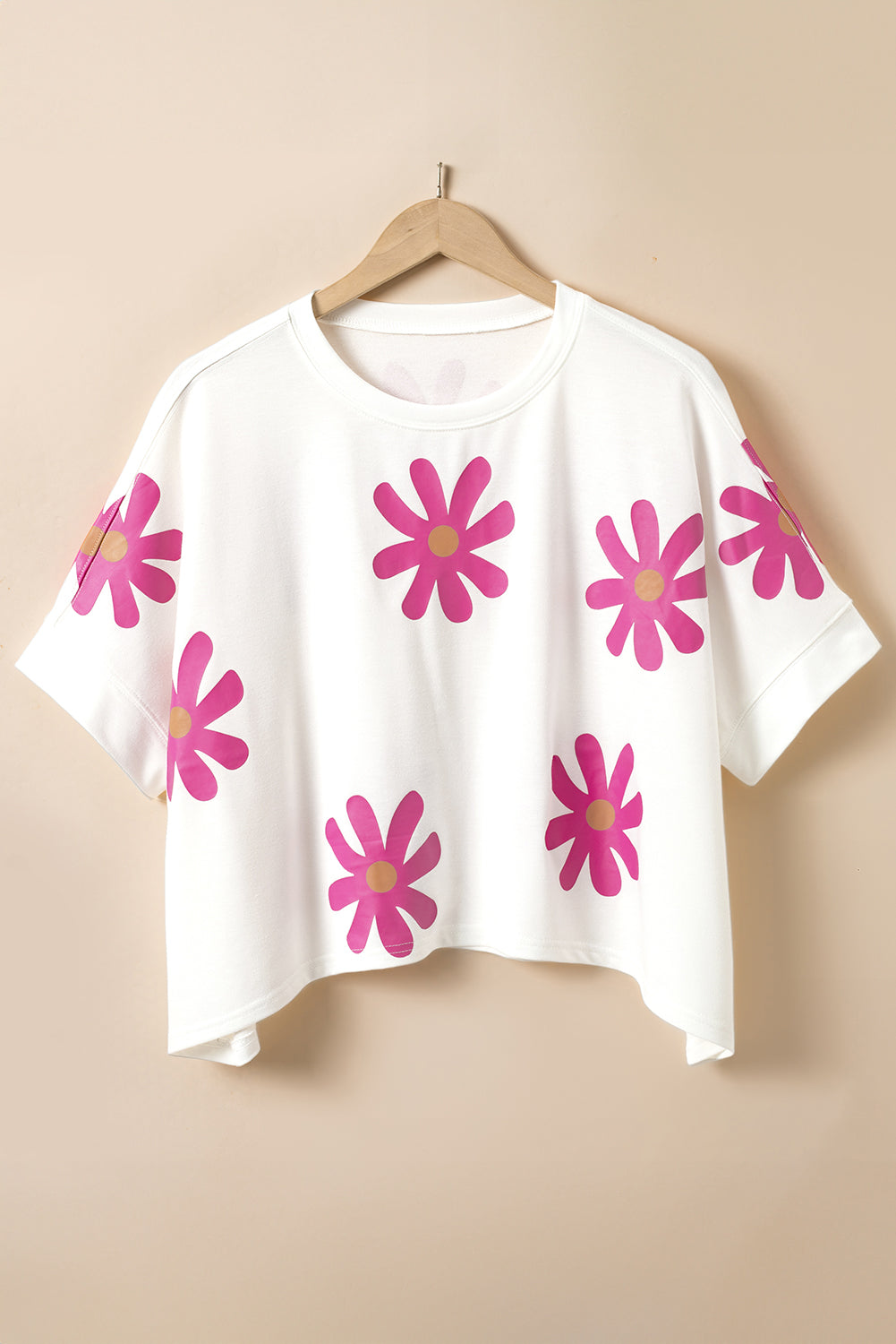 T-shirt décontracté imprimé fleur de marguerite blanche