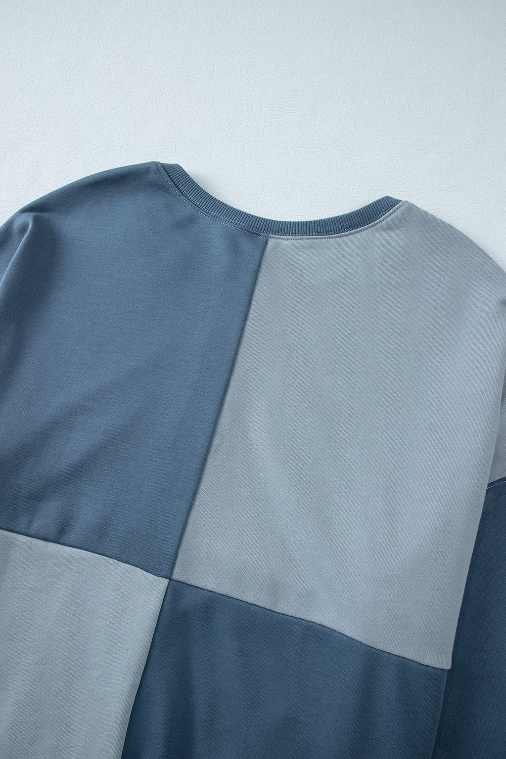 Henley High Colorblock High Low Oversize Sweatshirt
