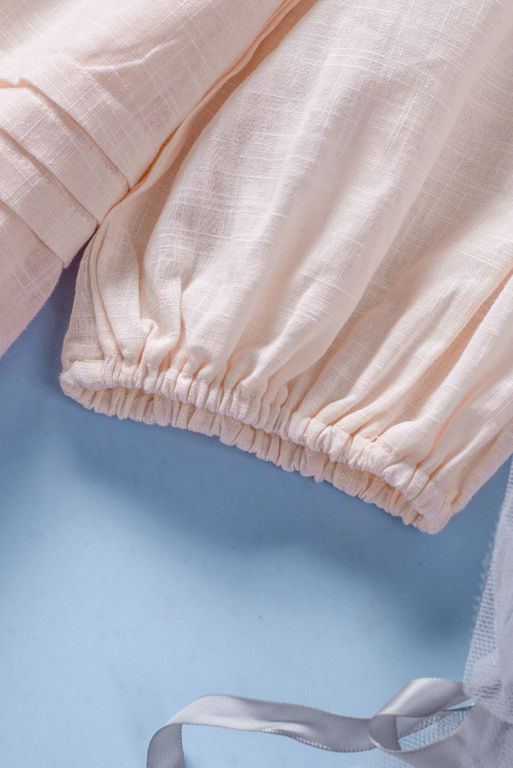 Women's Blouse Featuring Eyelet Babydoll Balloon Sleeve