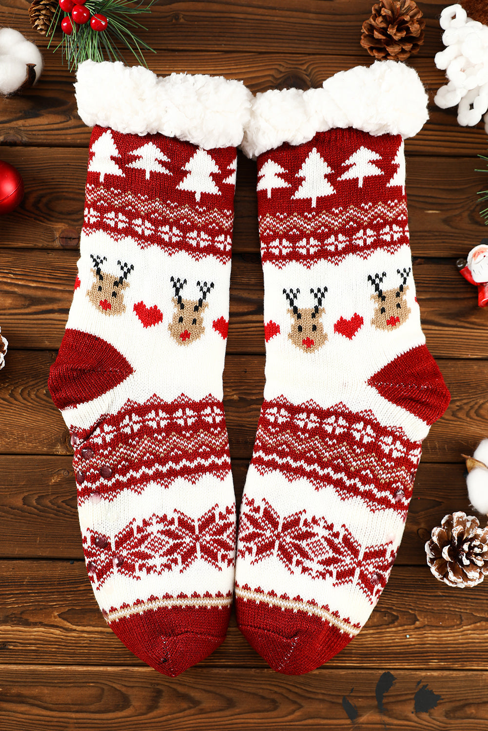 Cartoon Christmas Santa Claus Fleece Socks