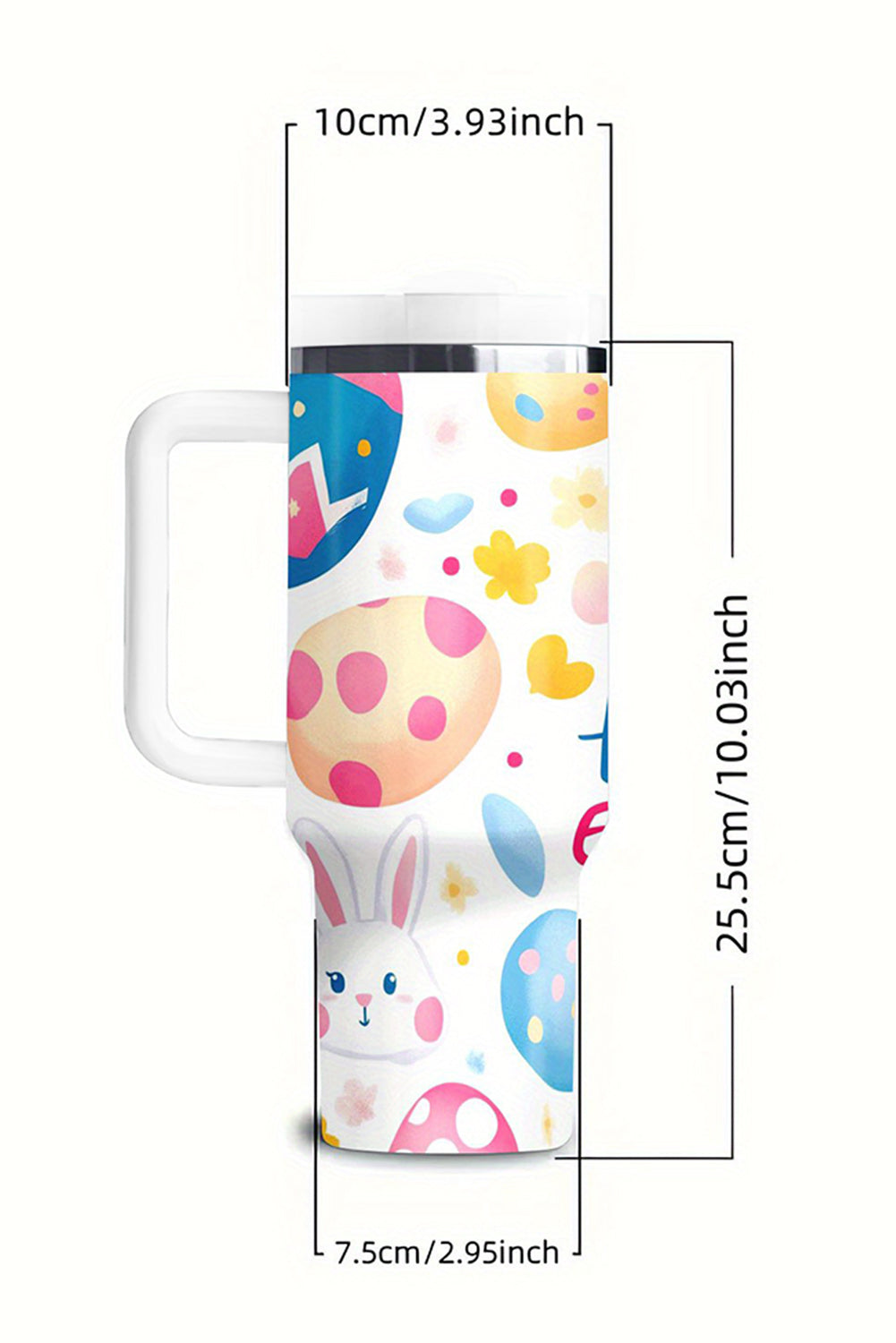 Happy Eggs Easter Bunny Printed Thermal Tumbler