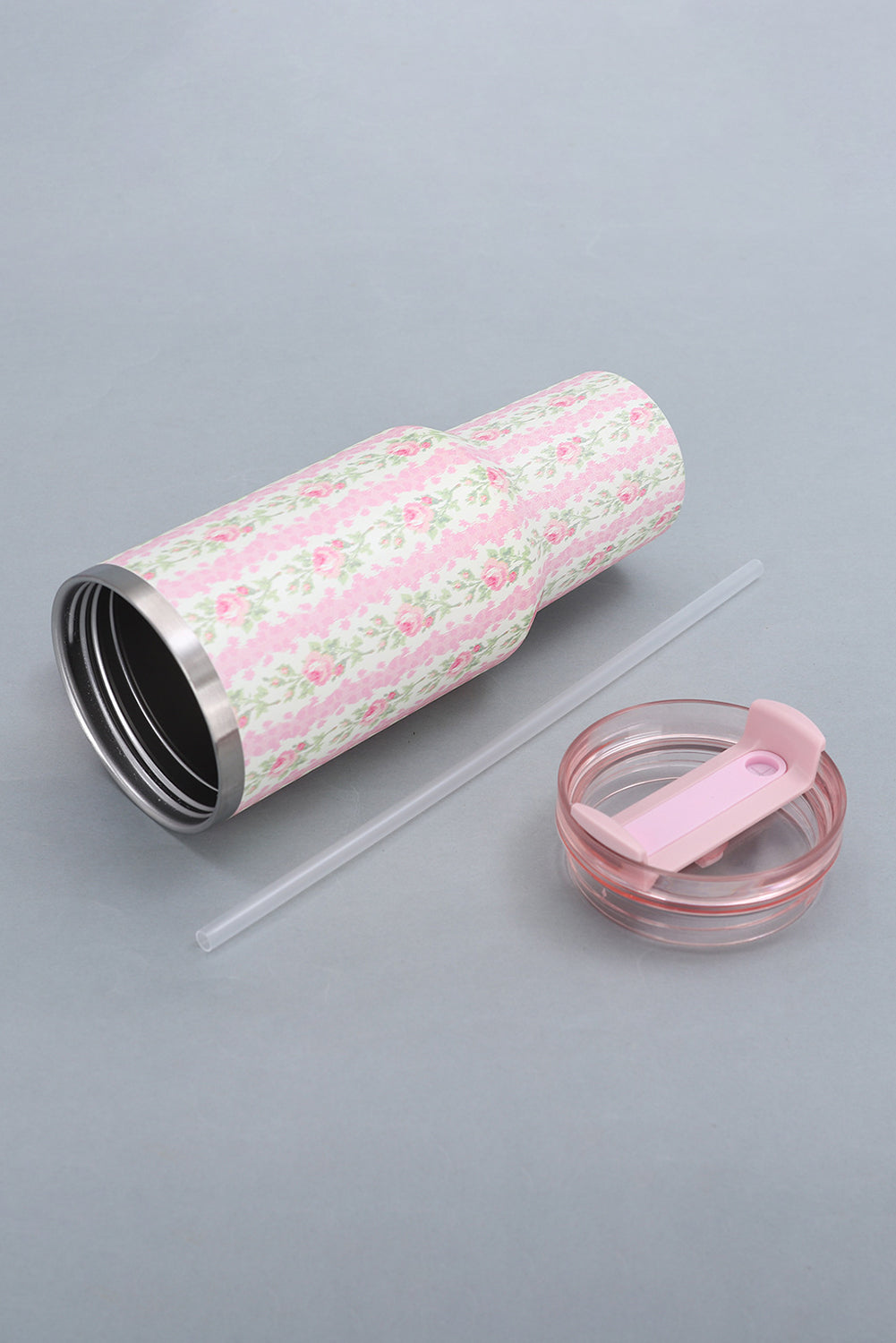 Print Large Flower Large Insulated Tumbler with Handle 40oz