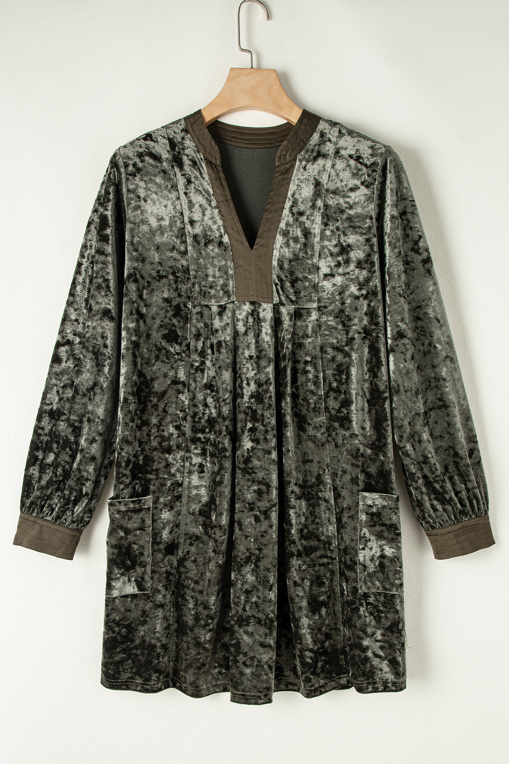Dress for Women Loose Velvet V Neck