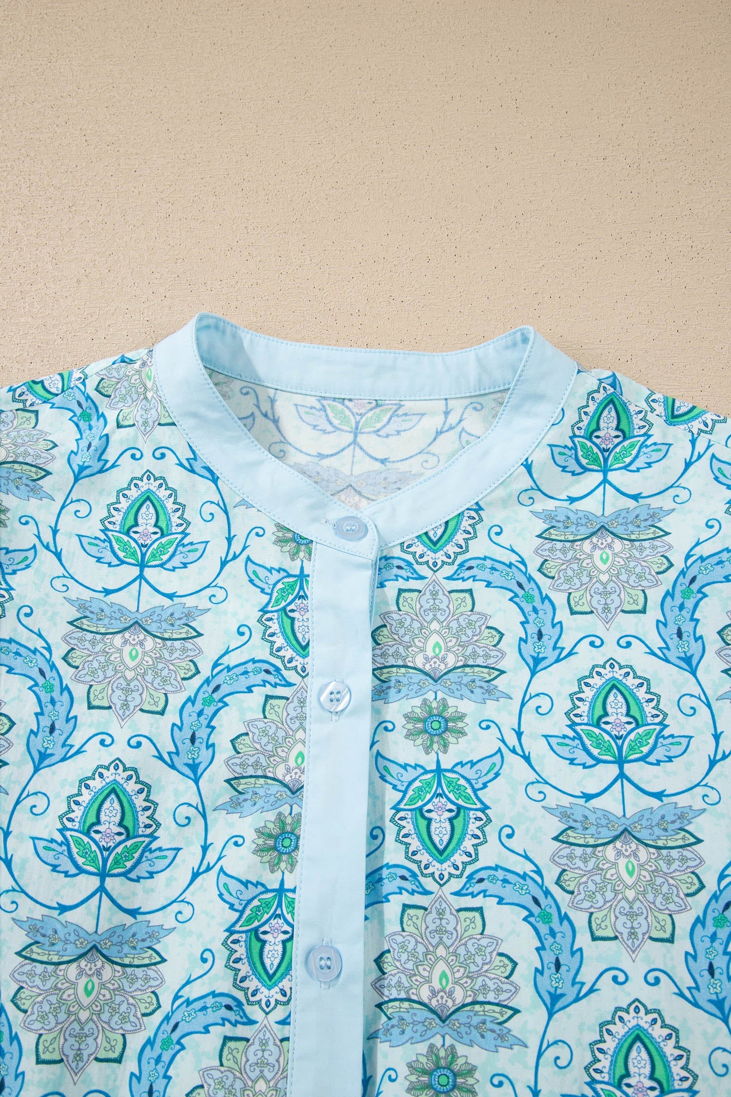 Paisley Print Puff Sleeve Loose Shirt