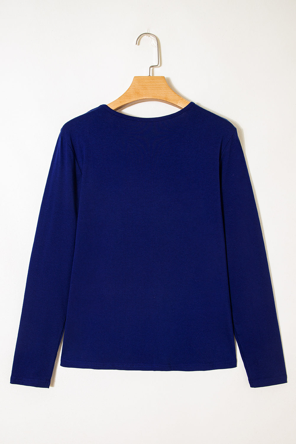 Detail Asymmetric Seam Solid Long-Sleeved Top