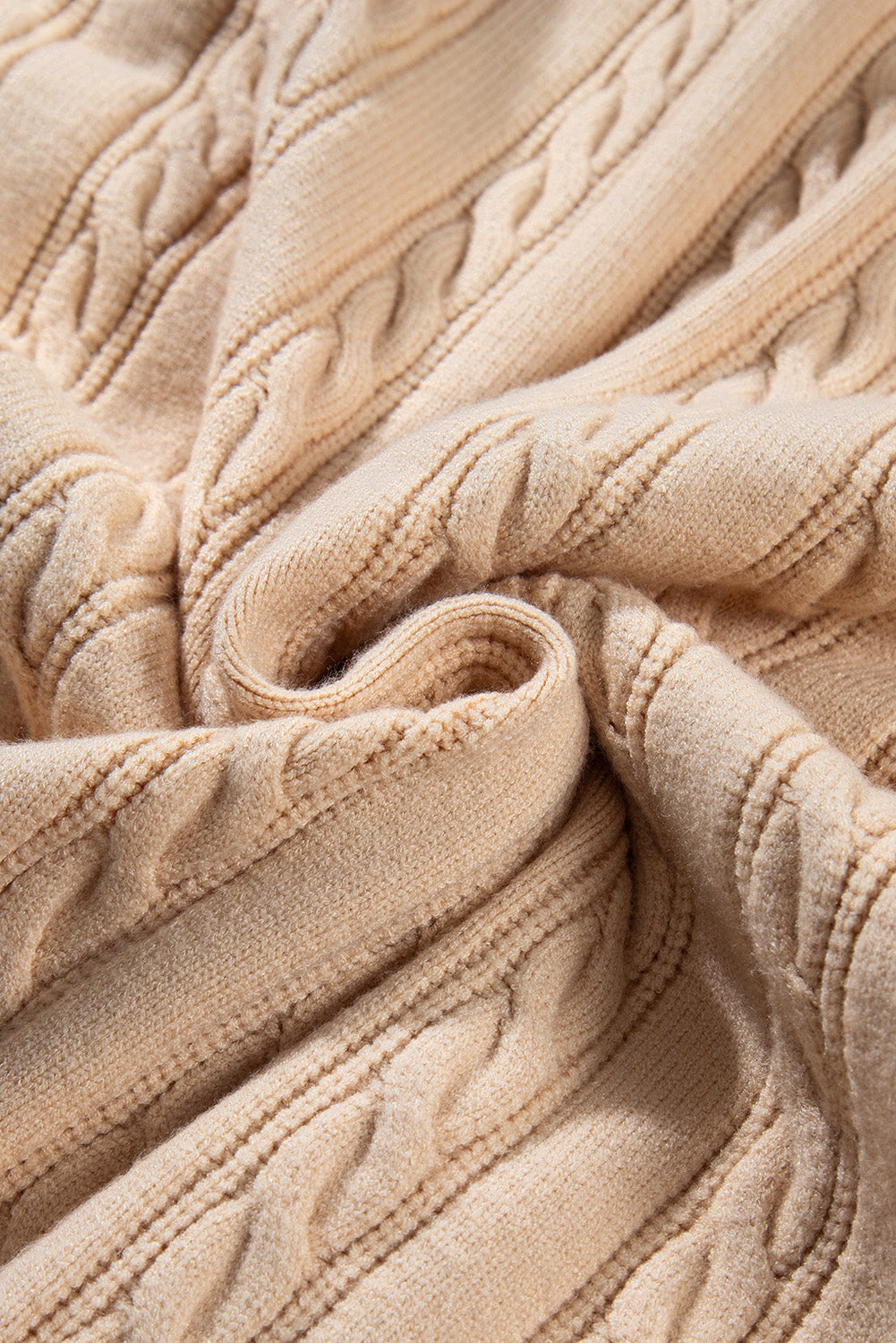 Cable Oversize Chunky Knit Open-Front Midi-length Cardigan