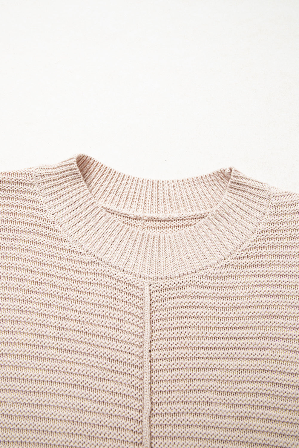 Texture Patchwork Mixed Patchwork Knit Puff Sleeve Knit Top