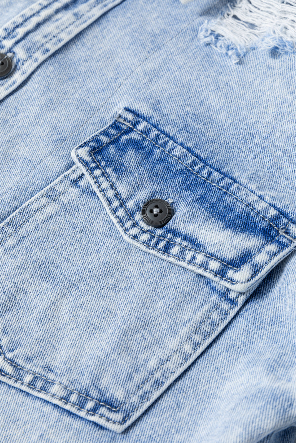 Relaxed-Fit Contrast Hooded Denim Jacket