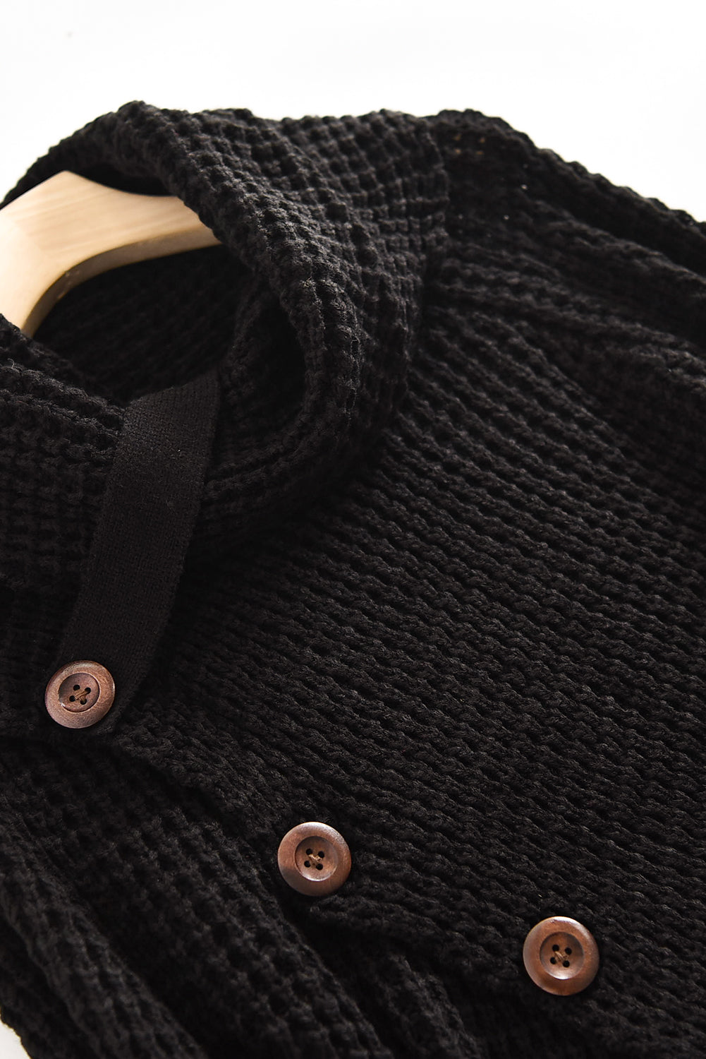 Women's Turtleneck Sweater with Black Button-Front Wrap