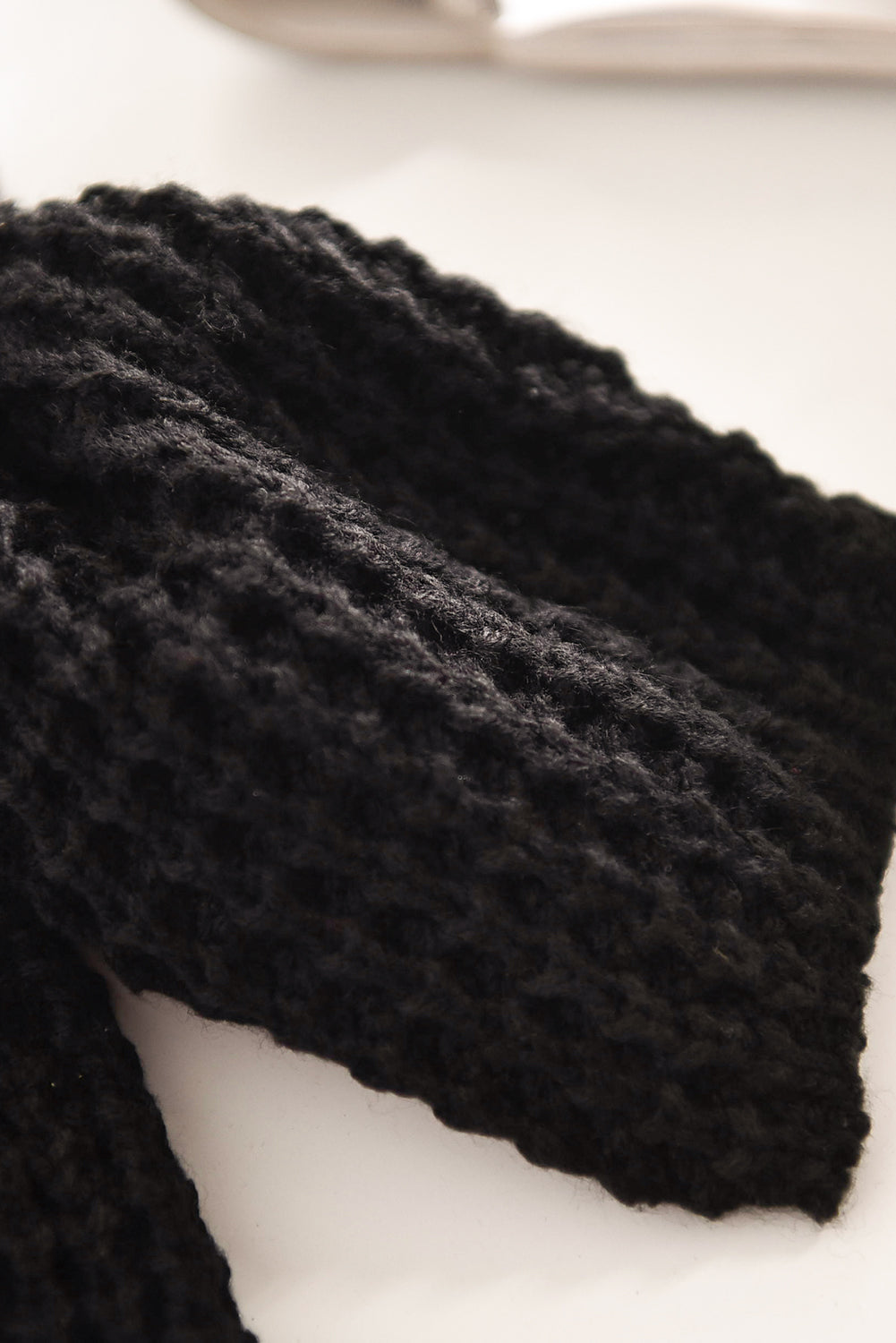 Women's Turtleneck Sweater with Black Button-Front Wrap