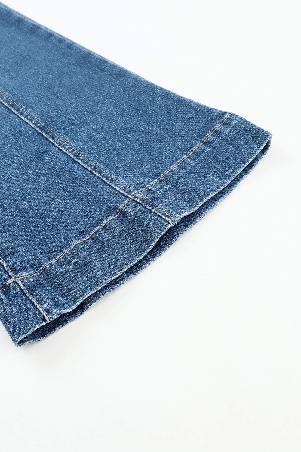 Women's Flare Jeans Featuring Seam Stitching Pocket Blue High-Rise
