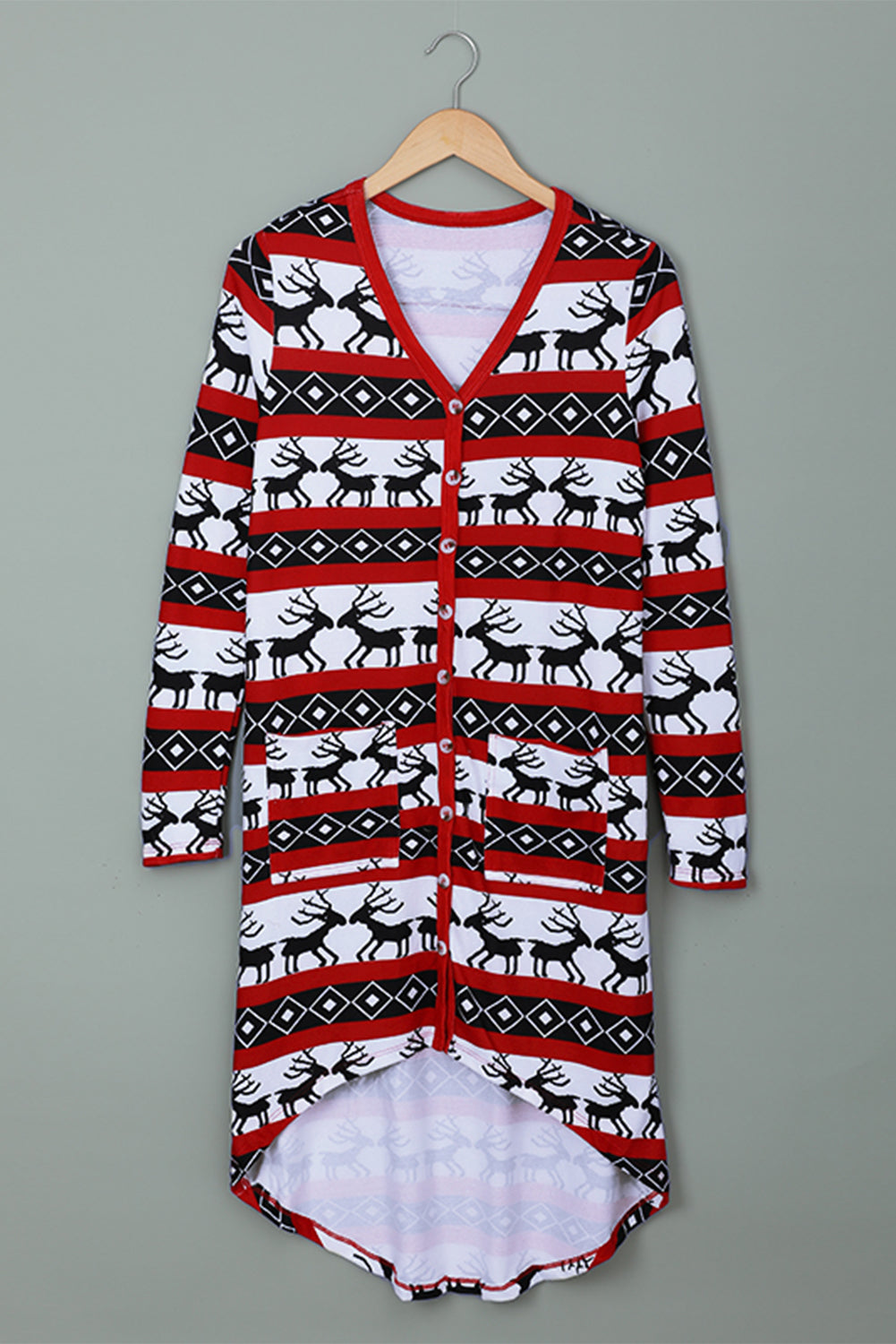 Women's Long Cardigan Featuring Christmas