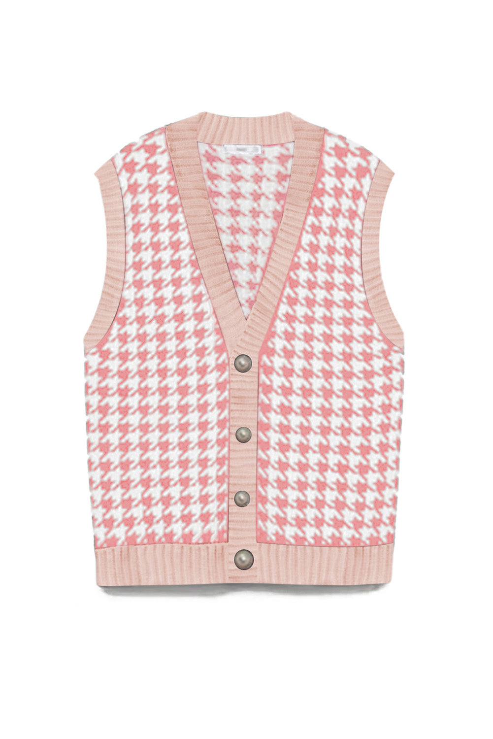 Women's Houndstooth Vest Cardigan