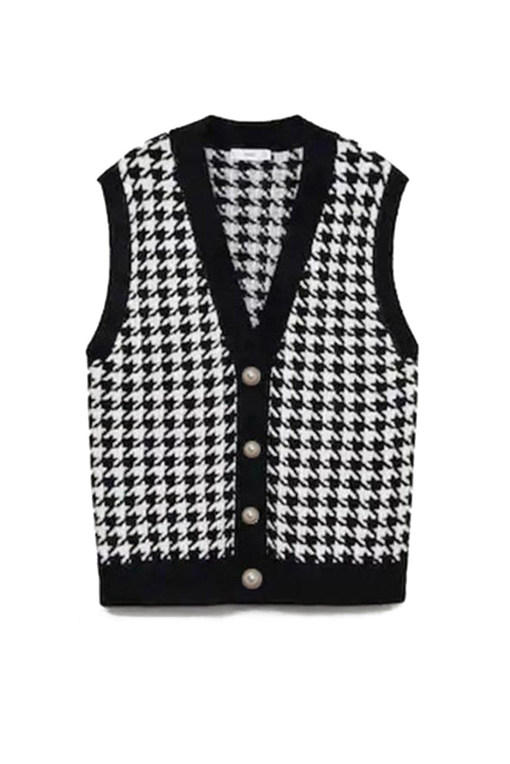 Women's Houndstooth Vest Cardigan