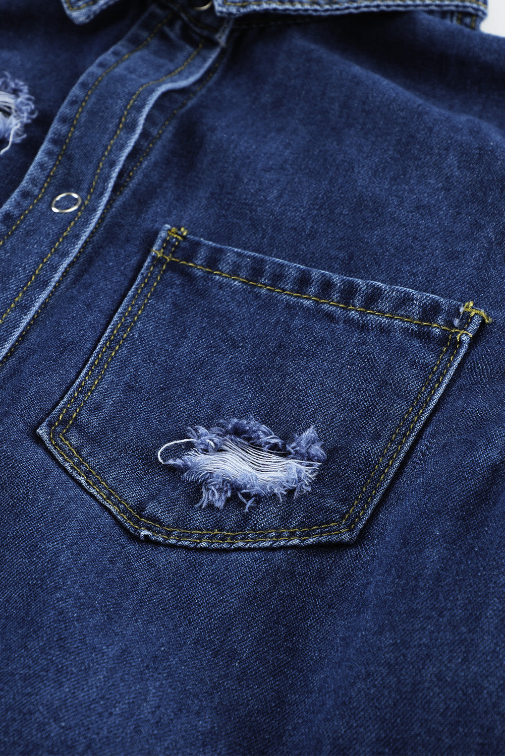 Women's Dark Blue Denim Jacket Shacket