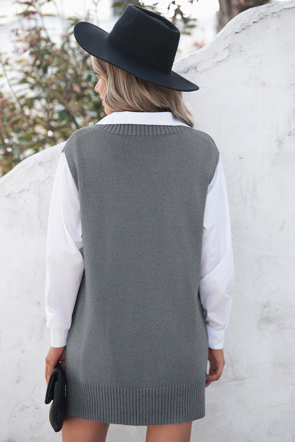 Vest for Women Gray Sweater