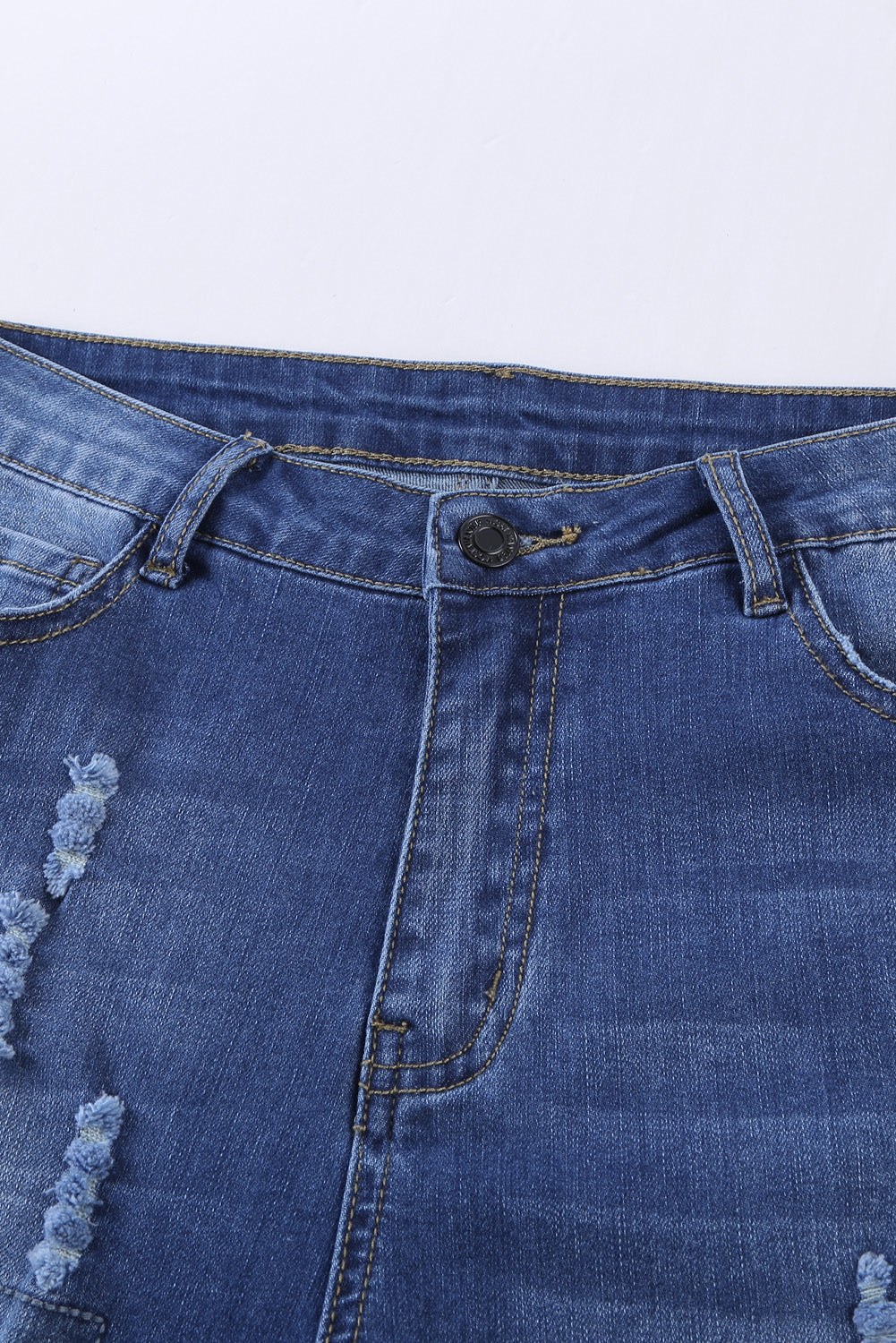 Women's Jeans Featuring Boyfriend Fashion Blue Ripped Plaid Straight Legs