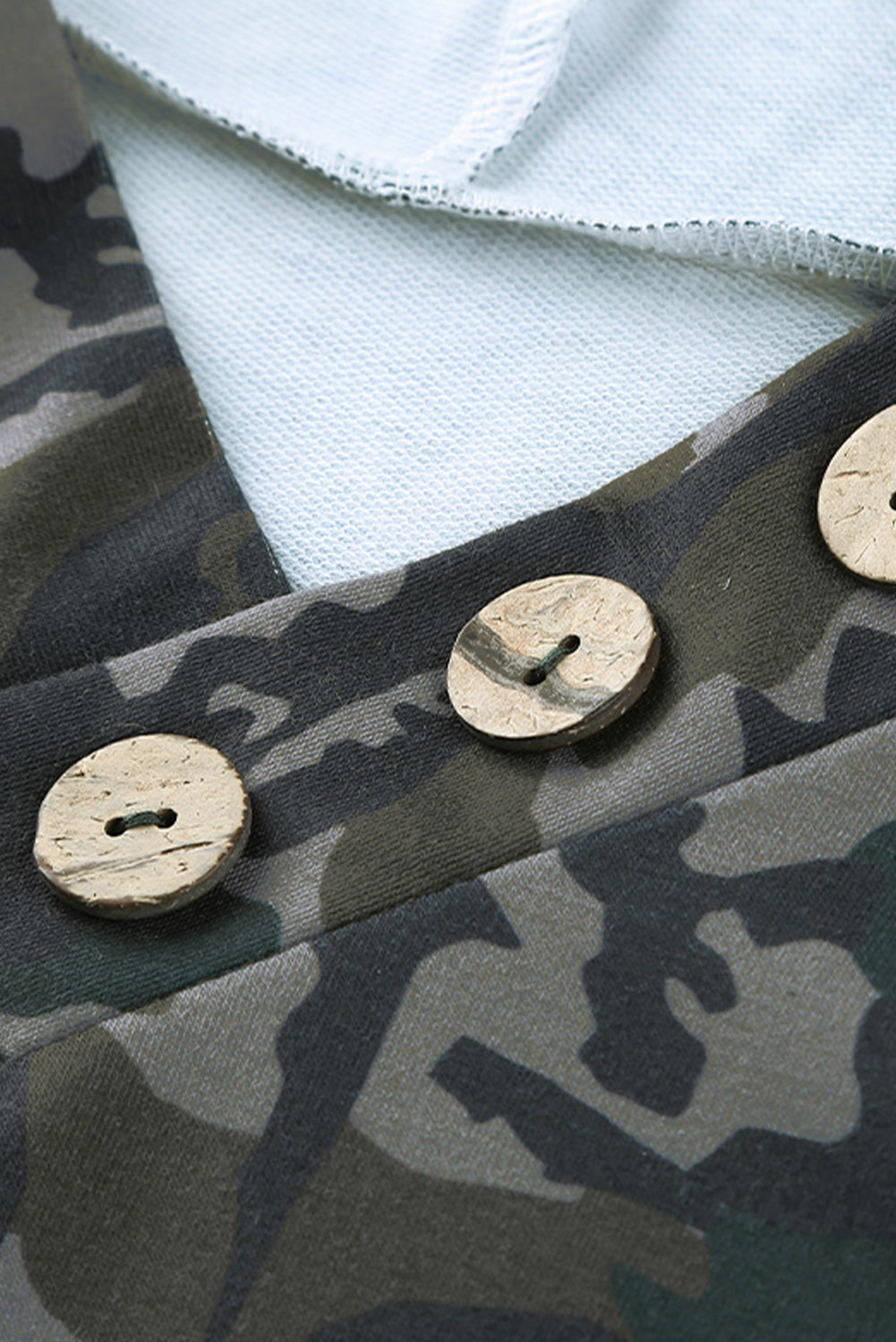 Women's Hoodie Featuring Kangaroo Pocket Green Camouflage-Print