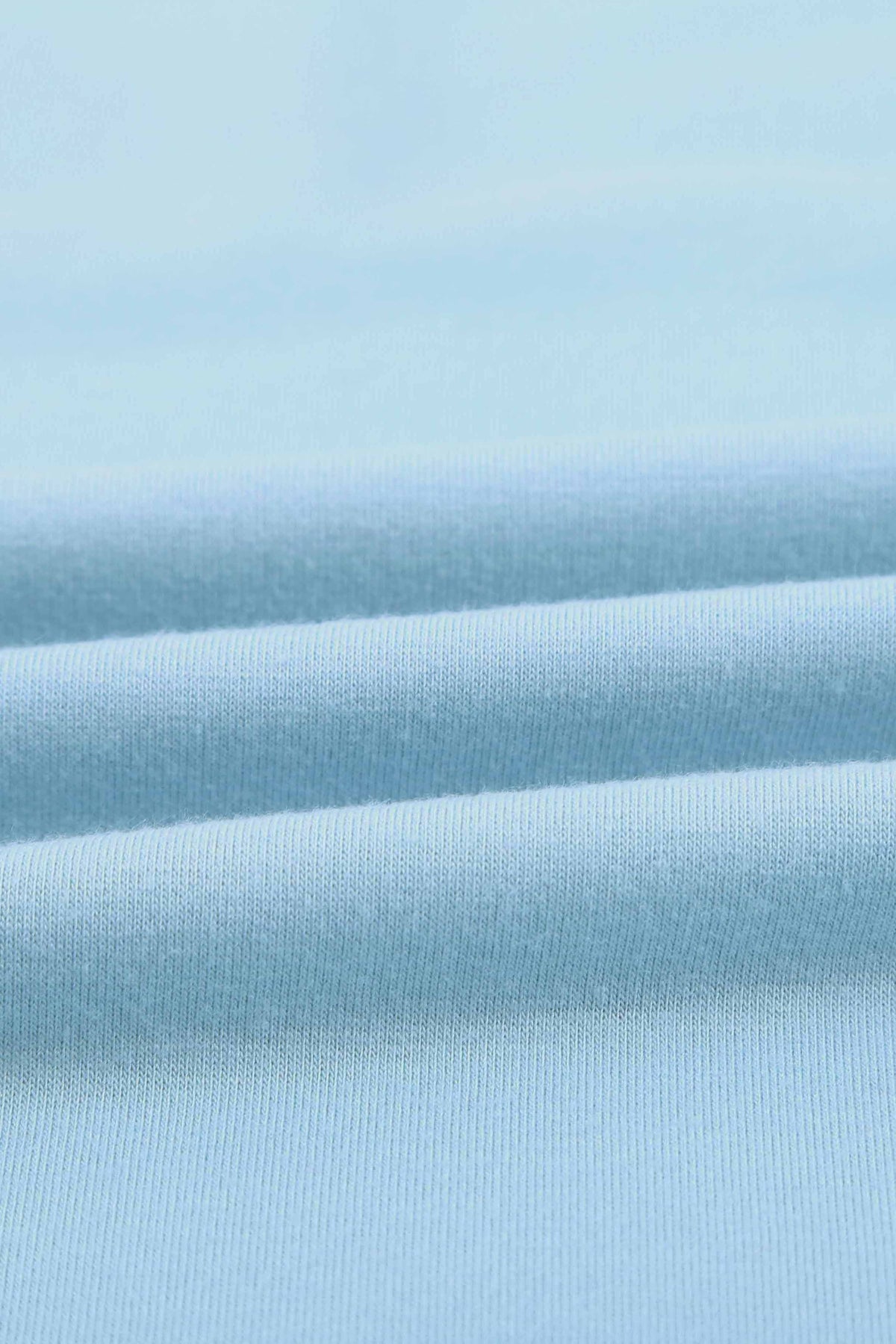 Women's Tee with Side Slits Short-Sleeve Sky Blue Knitted Pocket-Detail