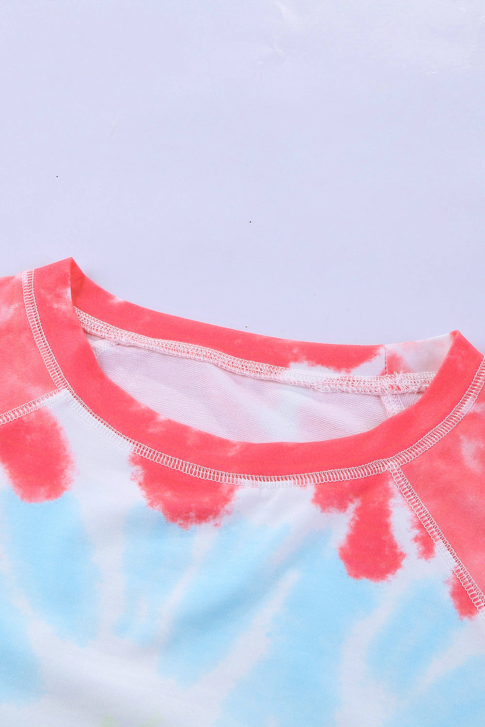 Women's Sweatshirt Featuring Dye Loose Leisure Pink Blue Ombre Tie