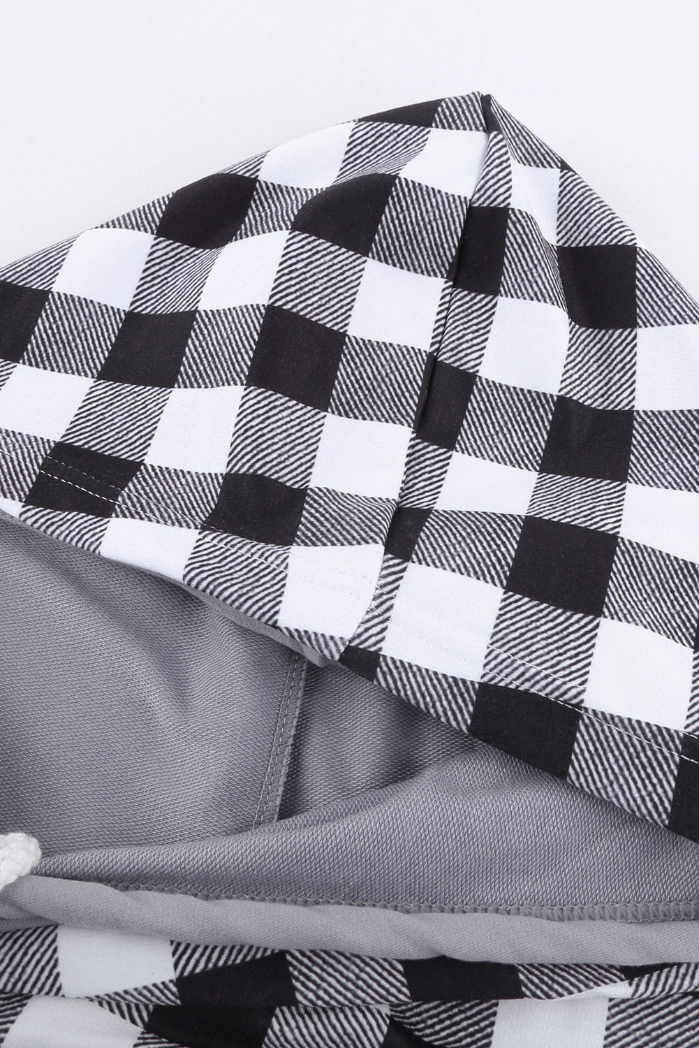 Women's Hoodie with Asymmetric Zip Red Christmas Tree Plaid Pattern