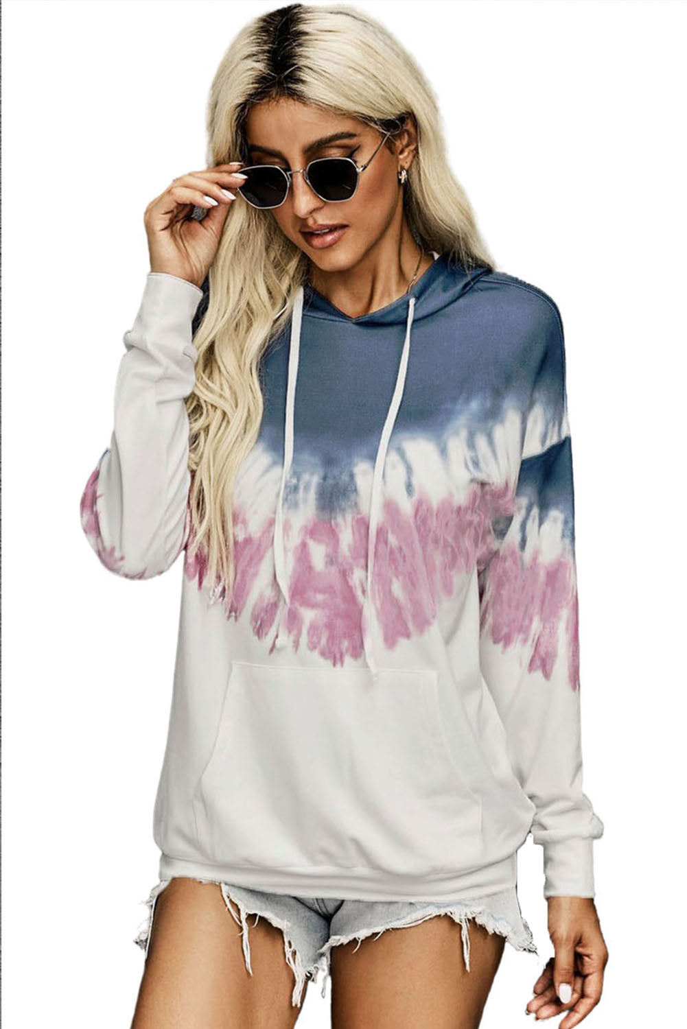 Women's Hoodie Featuring Fashion Demi Tie-dye