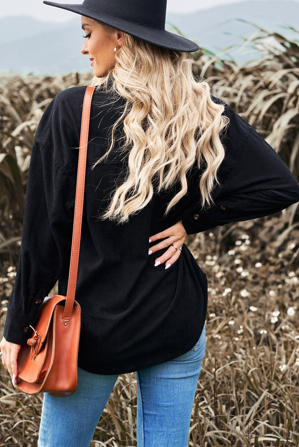 Women's Shirt with Cord Black Pocket