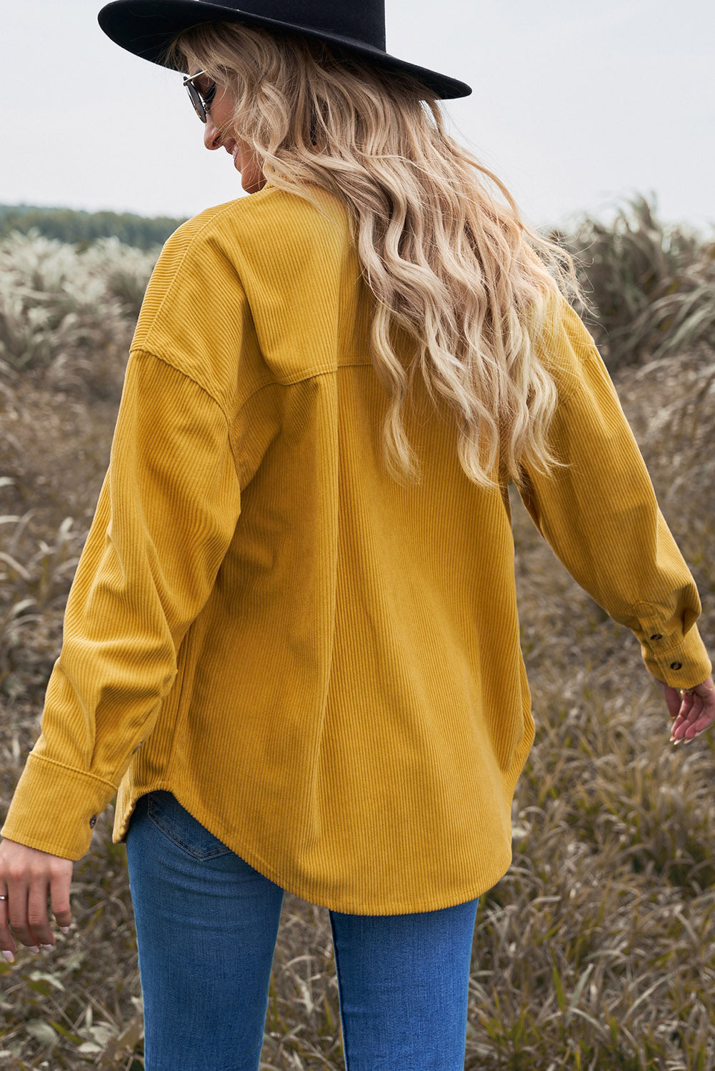 Women's Shirt Featuring Cord Womens Yellow