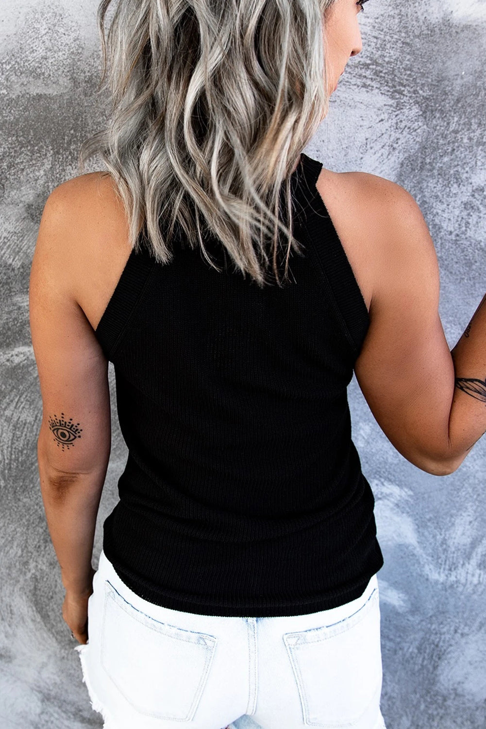 Tank Top for Women Crew Neck Black Color