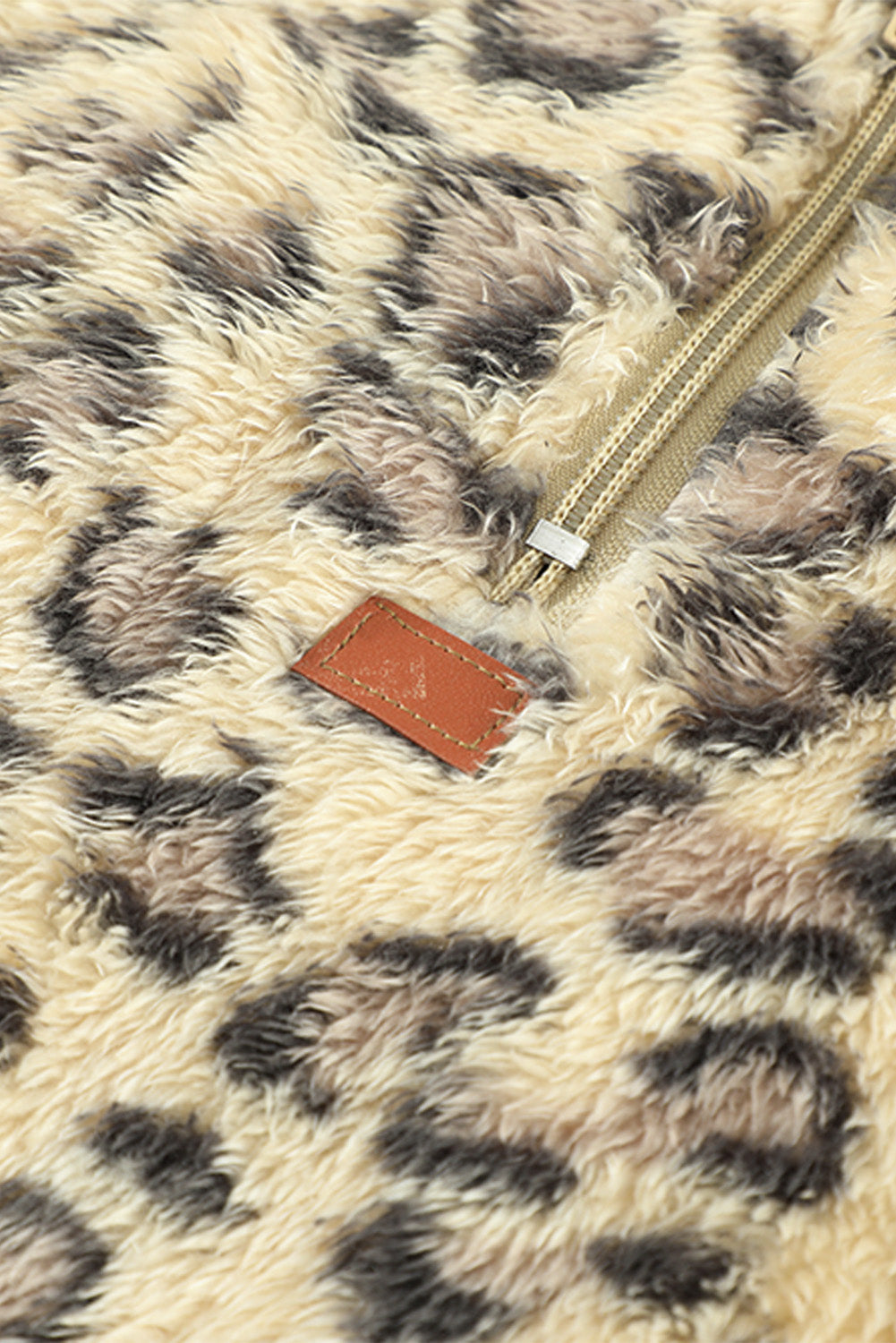 Sweatshirt for Women Leopard-Print Fleece