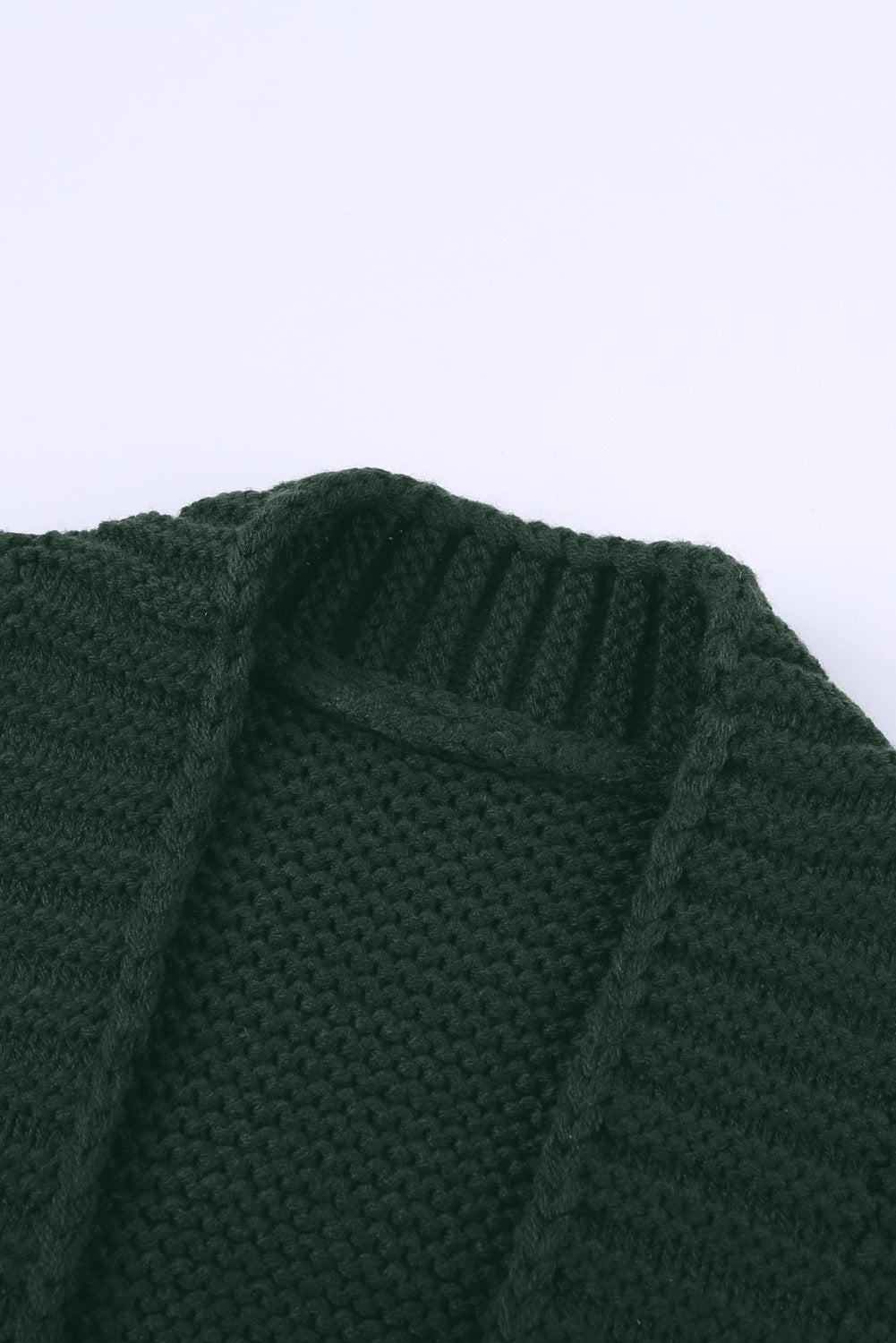 Women's Chunky Women's Green Open Front Knit Cardigan